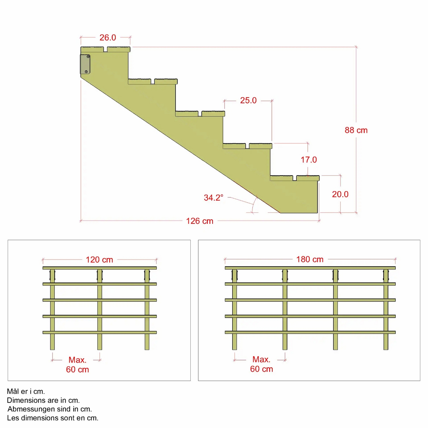 Terrasstrappa PLUS 34,2-180 Grader 5462