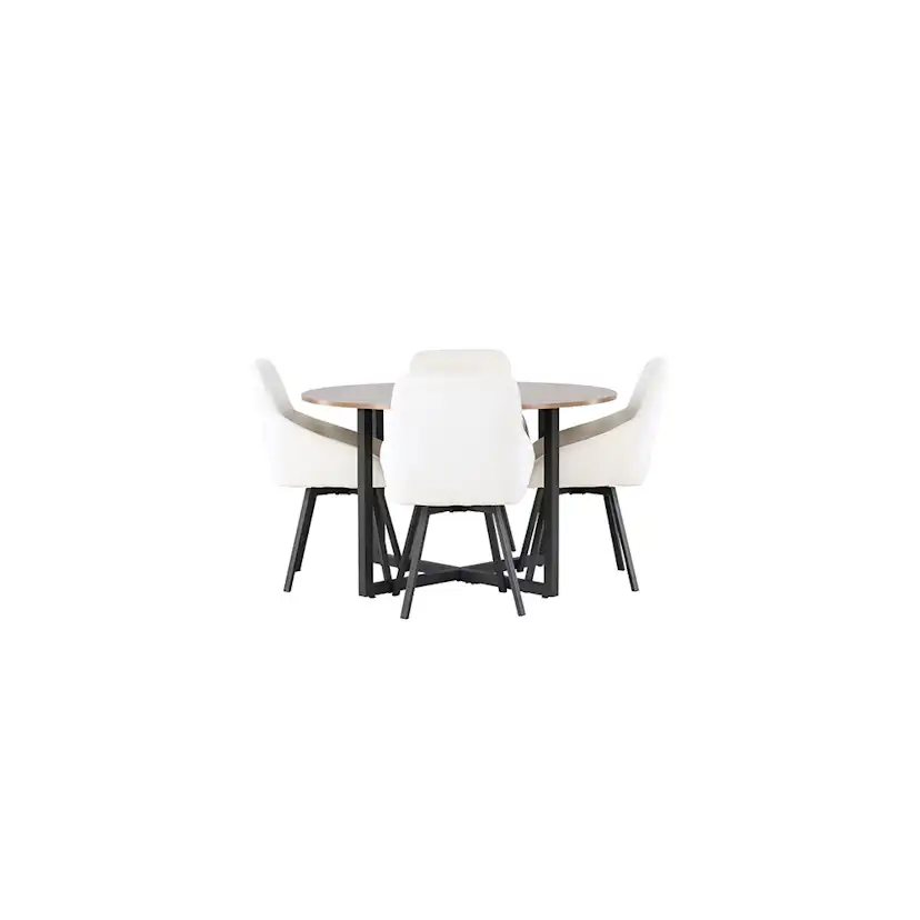 Matgrupp Venture Home Durango Ø120 cm med 4 st Rosie stolar