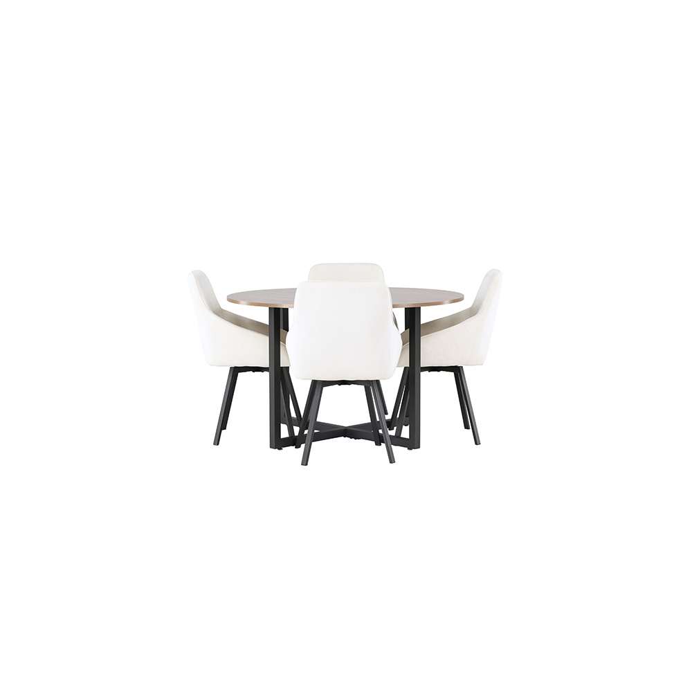 Matgrupp Venture Home Durango Ø120 cm med 4 st Rosie stolar