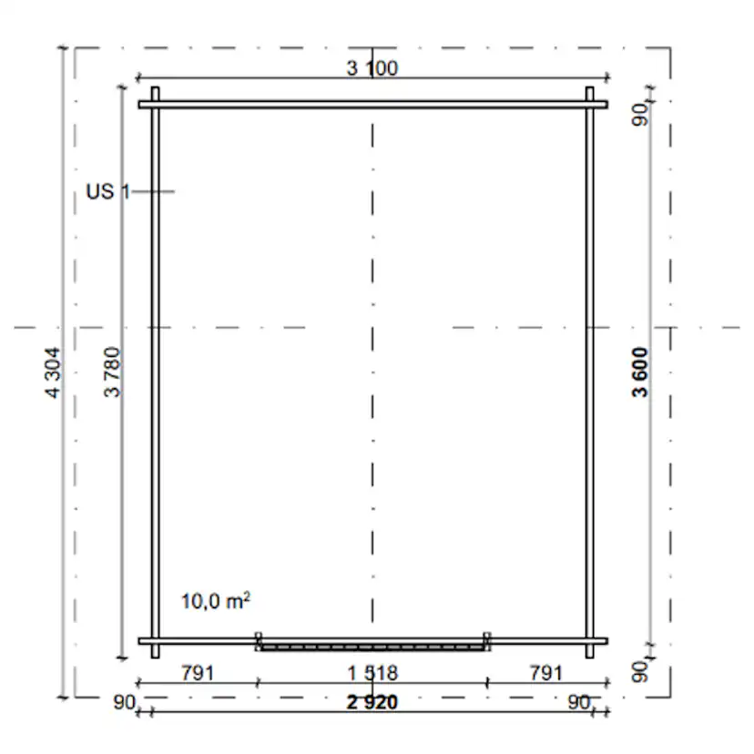 Timmerförråd LP Garden S-M (10m²) Rak Vägg