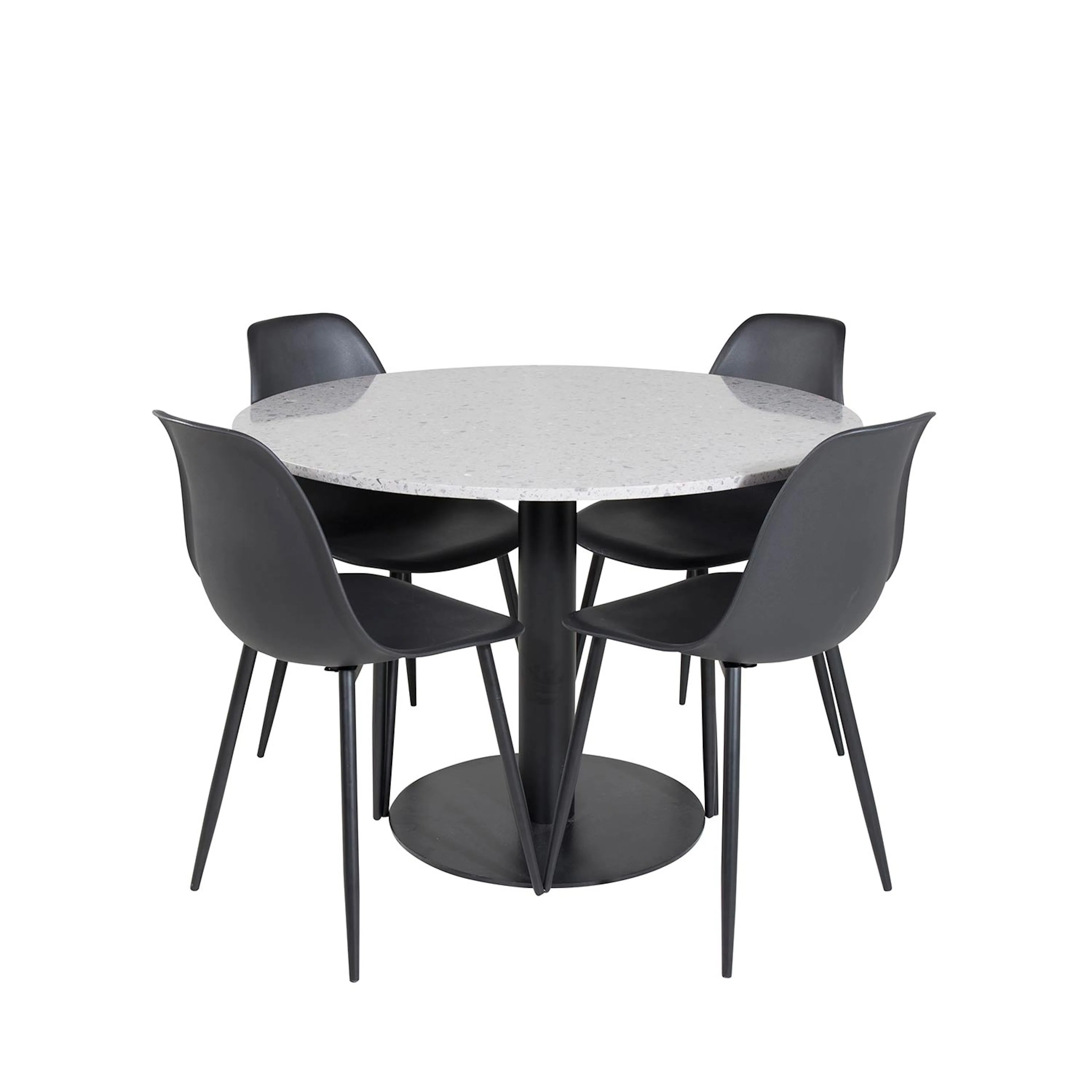 Razzia Table -Grey/Black+Polar Chair - / Black Plastic_4 Grå/Svart