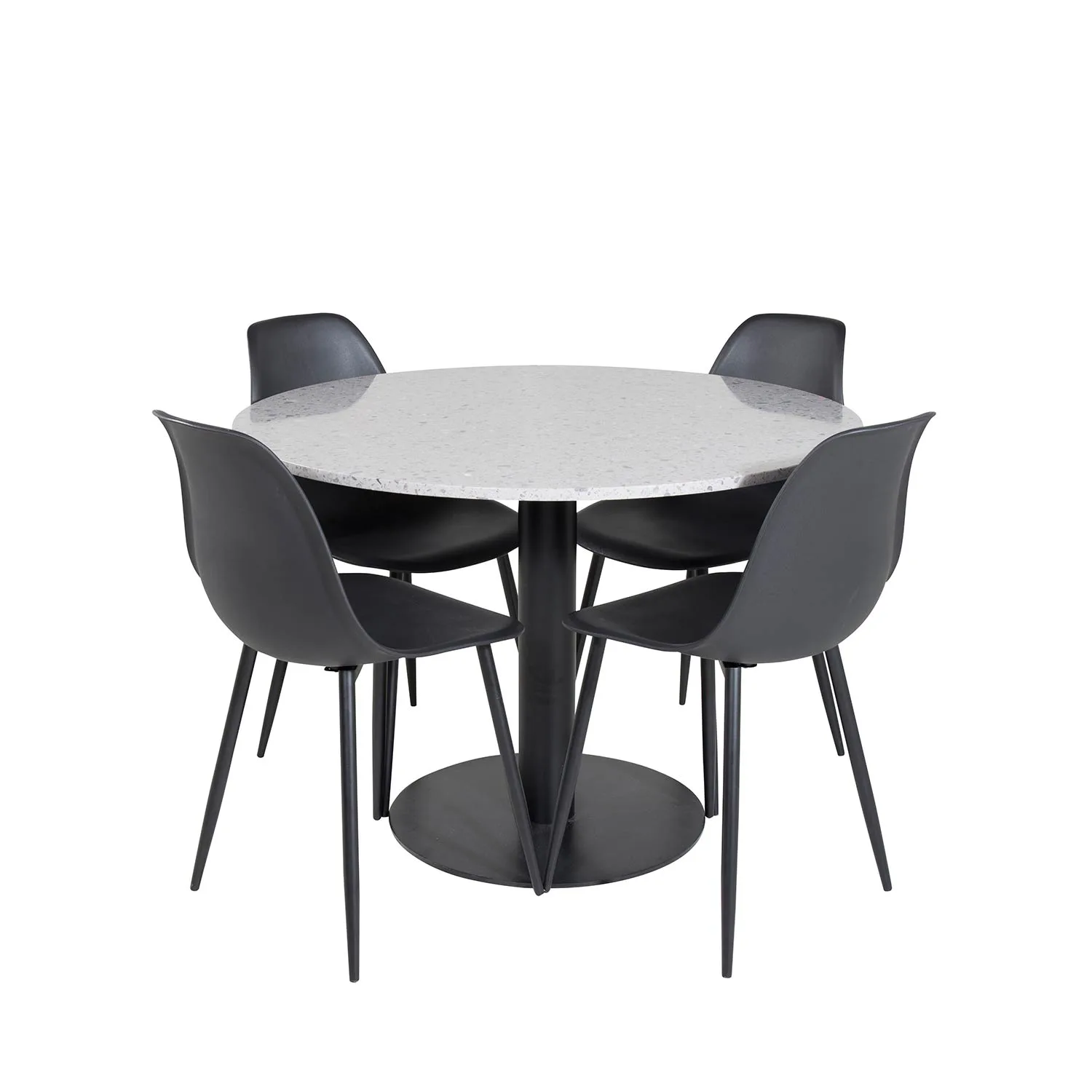 Matgrupp Venture Home Roxanna med 4 Pop Stolar Runt