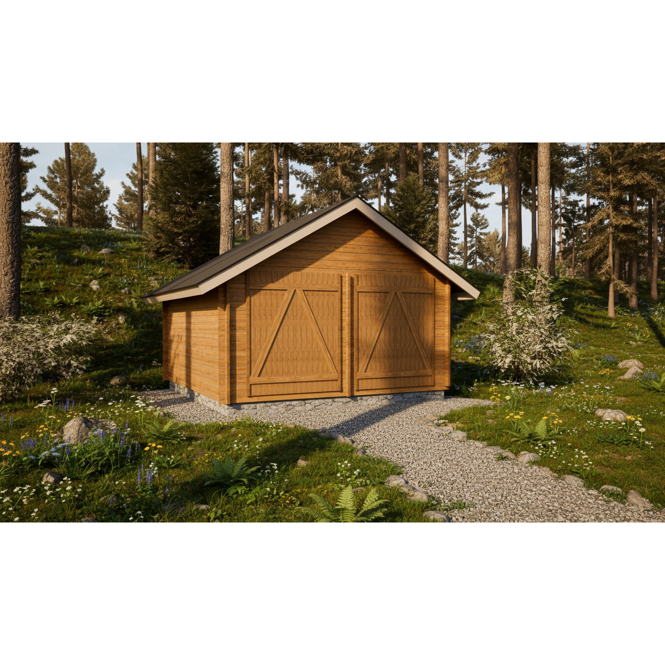 Timmerförråd LP Garden S-L (16m²) Rak Vägg