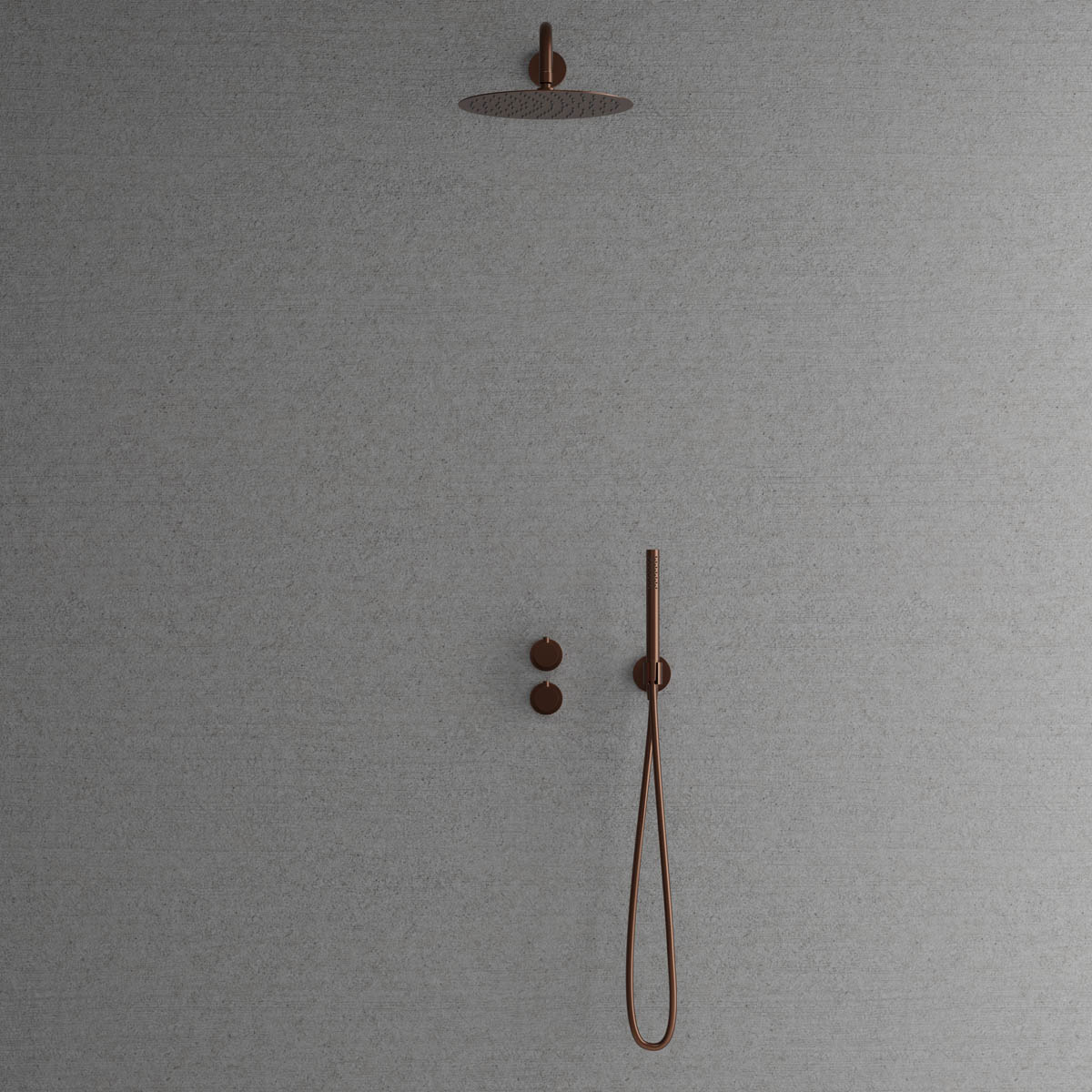 Takduschset Scandtap Steel Harmonized 2X för Inbyggnad Amber Amber/Koppar