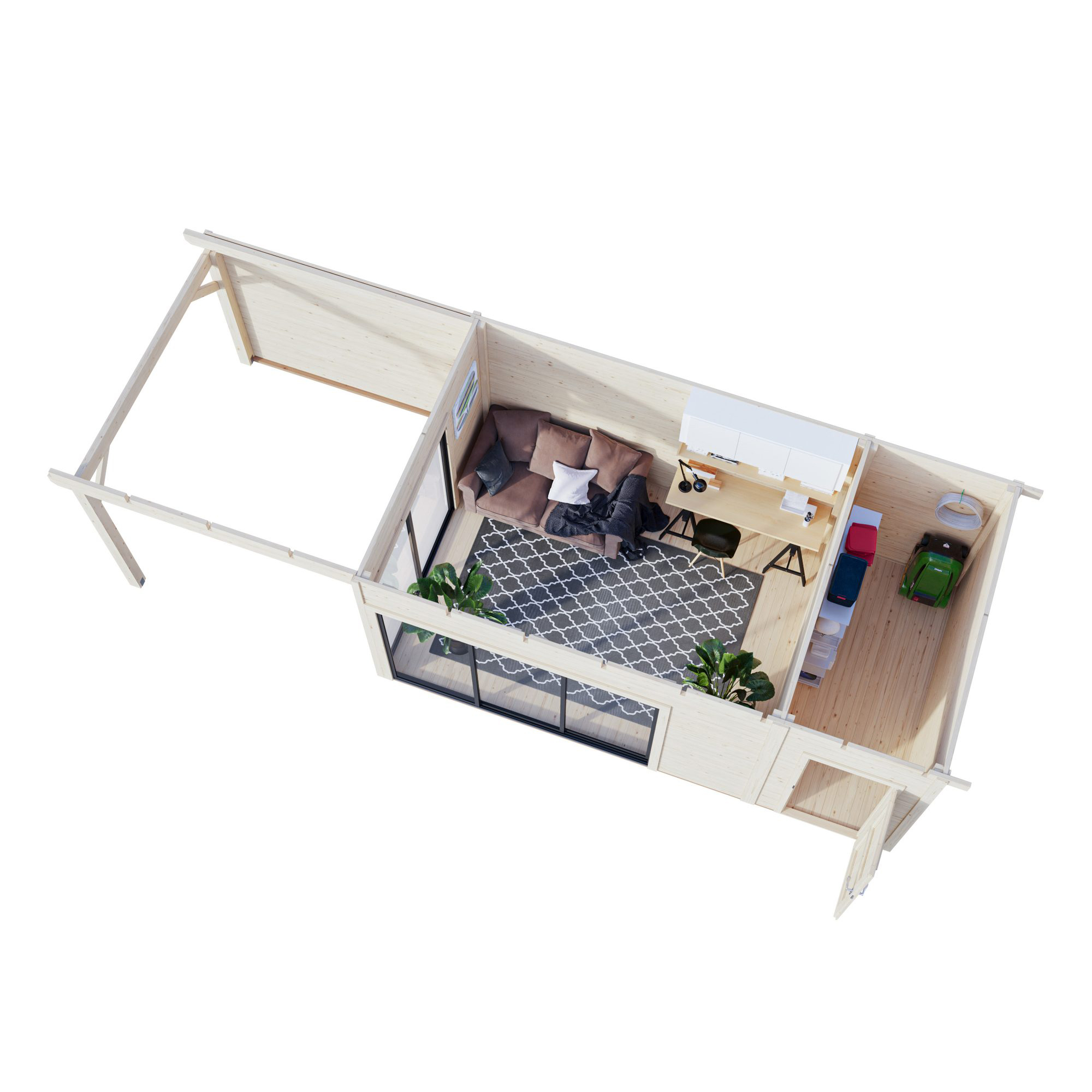 Stuga Palmako Andrea 24,2 m² Slide (inv. 15,2+7,9 m²)