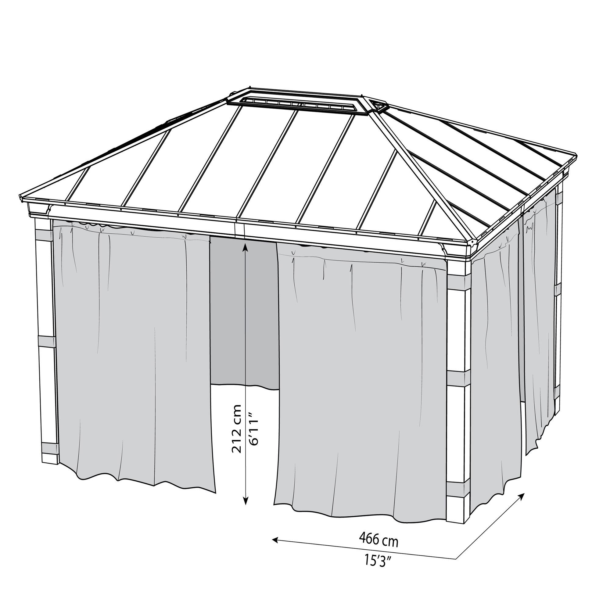 Gardin Canopia by Palram 4-Pack Till Dallas Paviljong 4,2x4,8 m