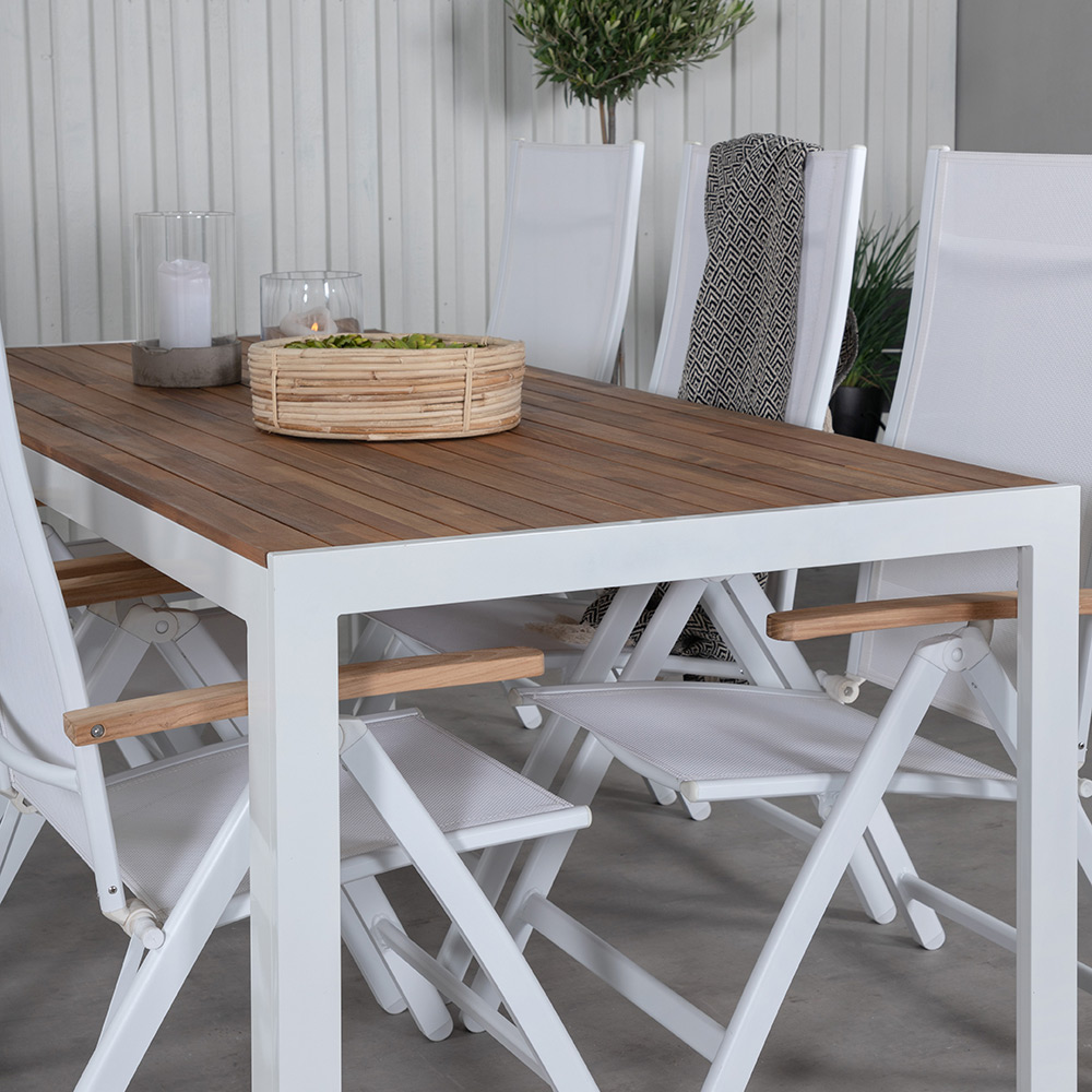 Matgrupp Utomhus Venture Home Berfin med 6 Perla Trädgårdsstolar