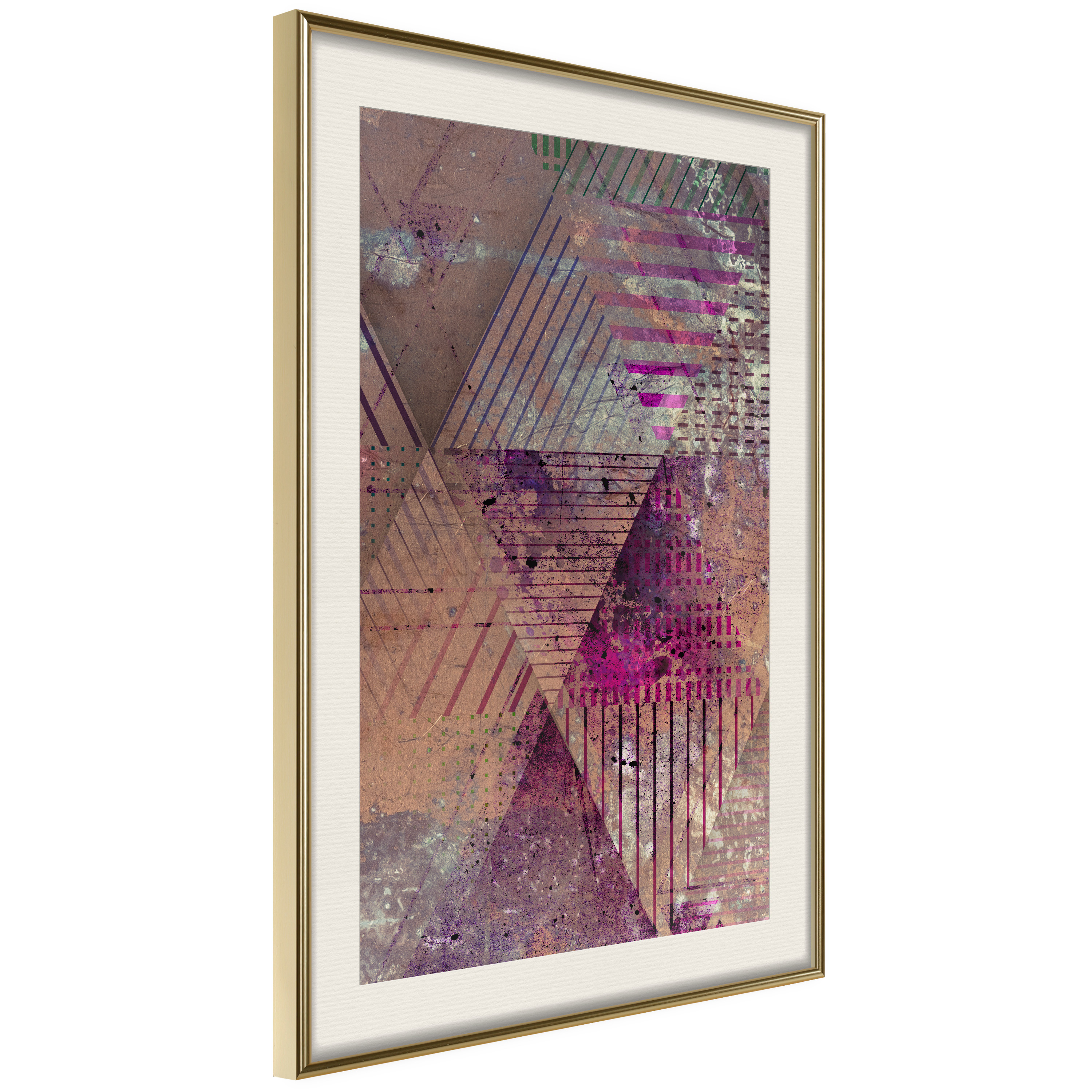 Affisch - Autumn Abstraction [Poster] 20x30 Guld ram med passepartout, 20x30 cm