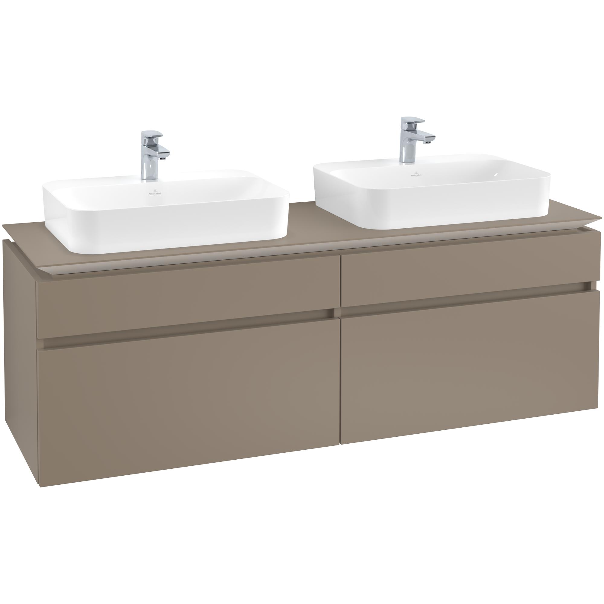 Tvättställsskåp Villeroy & Boch Legato 1600 med 4 Lådor för Två Ytmonterade Tvättställ från Finion & Memento