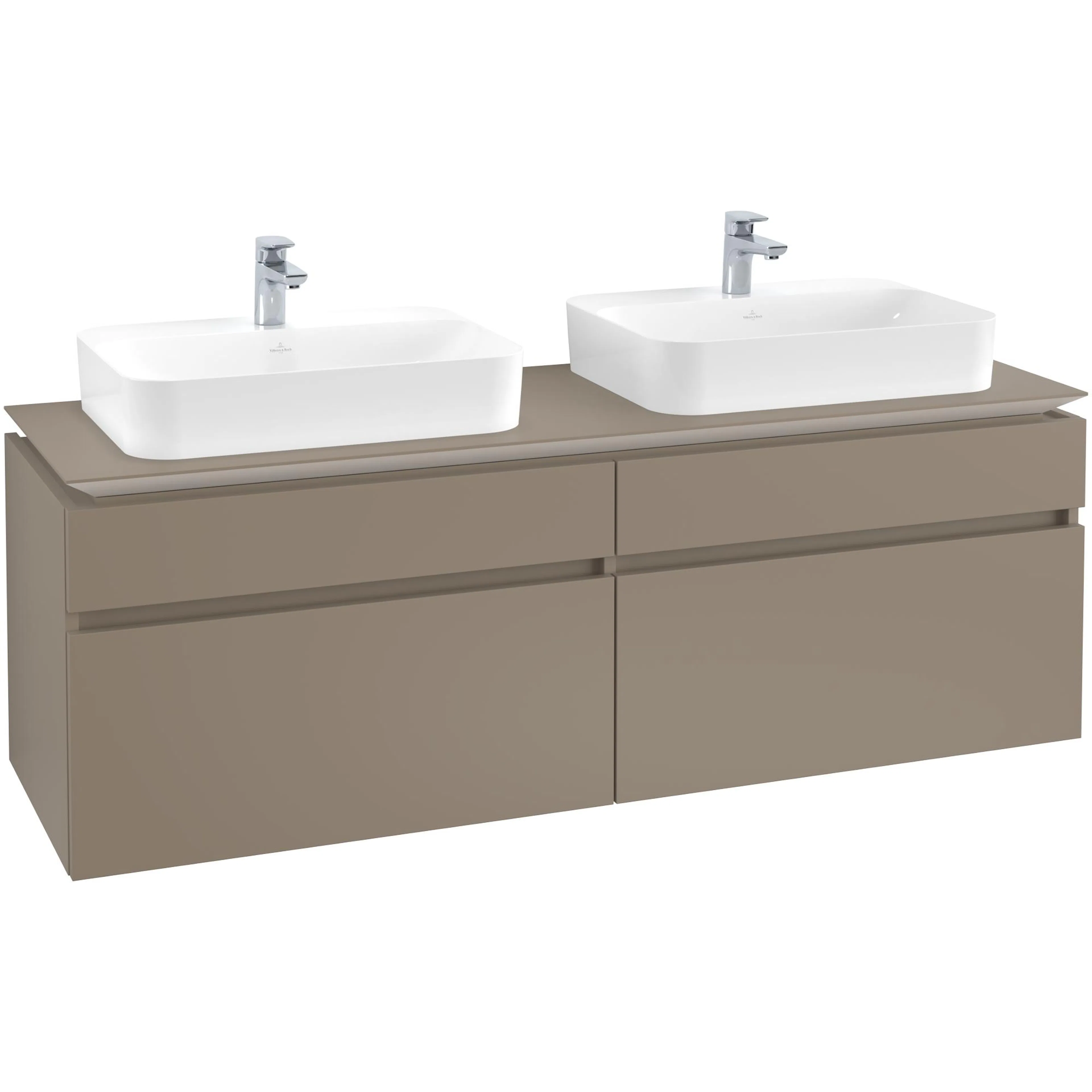 Tvättställsskåp Villeroy & Boch Legato 1600 med 4 Lådor för Två Ytmonterade Tvättställ från Finion & Memento