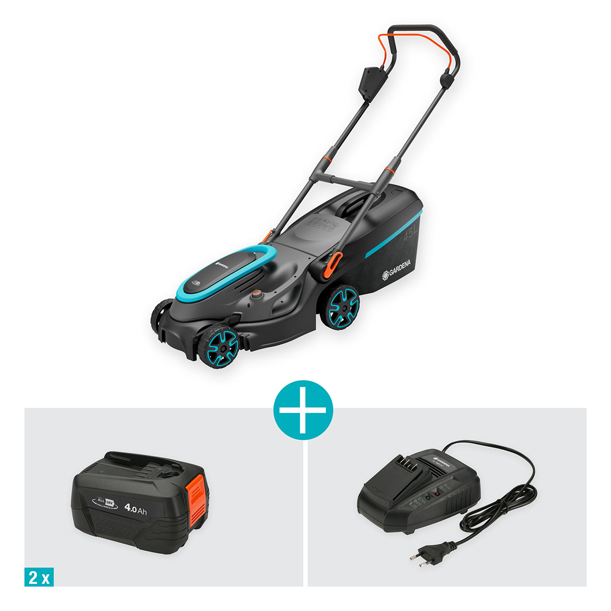 Batterigräsklippare Gardena PowerMax 37/36V P4A med Batteri och Laddare