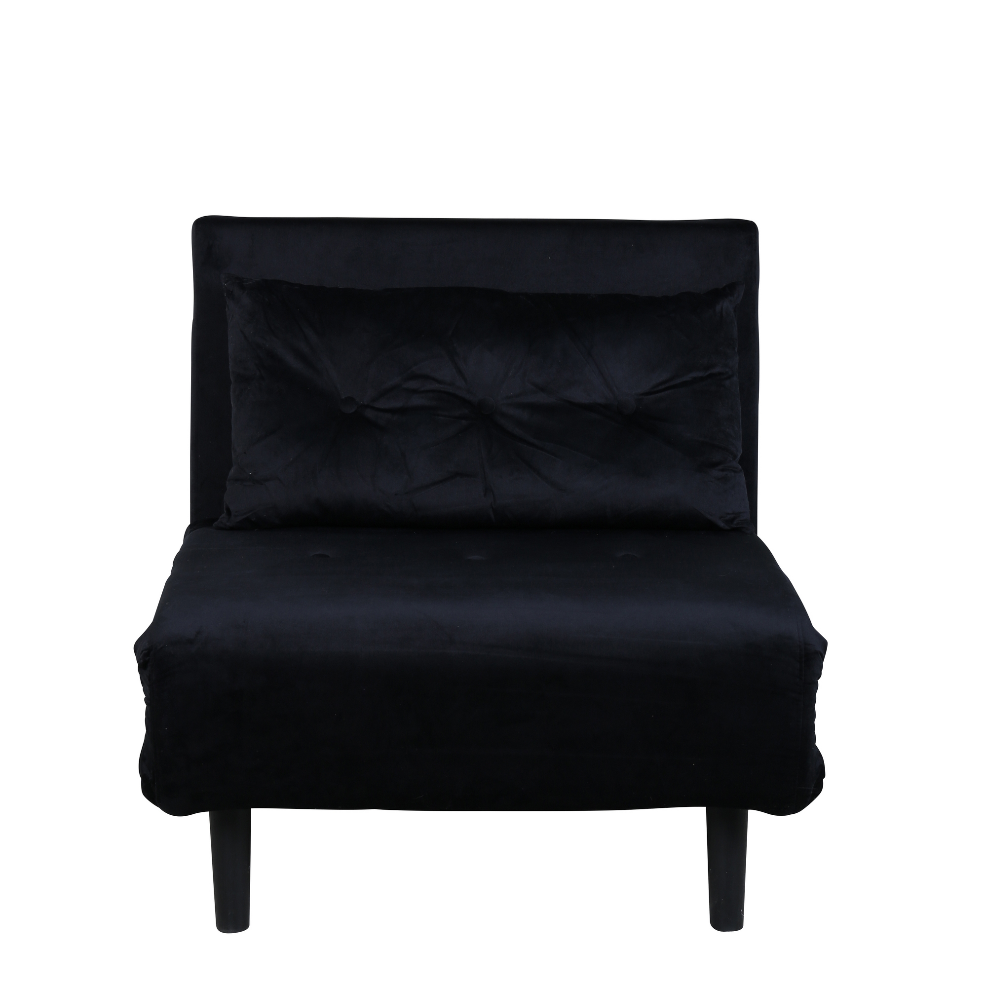 Vicky Folding Bed Single - Black / Black Velvet Svart