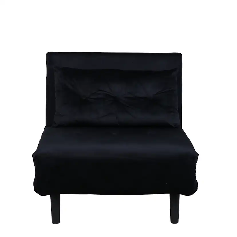 Vicky Folding Bed Single - Black / Black Velvet Svart