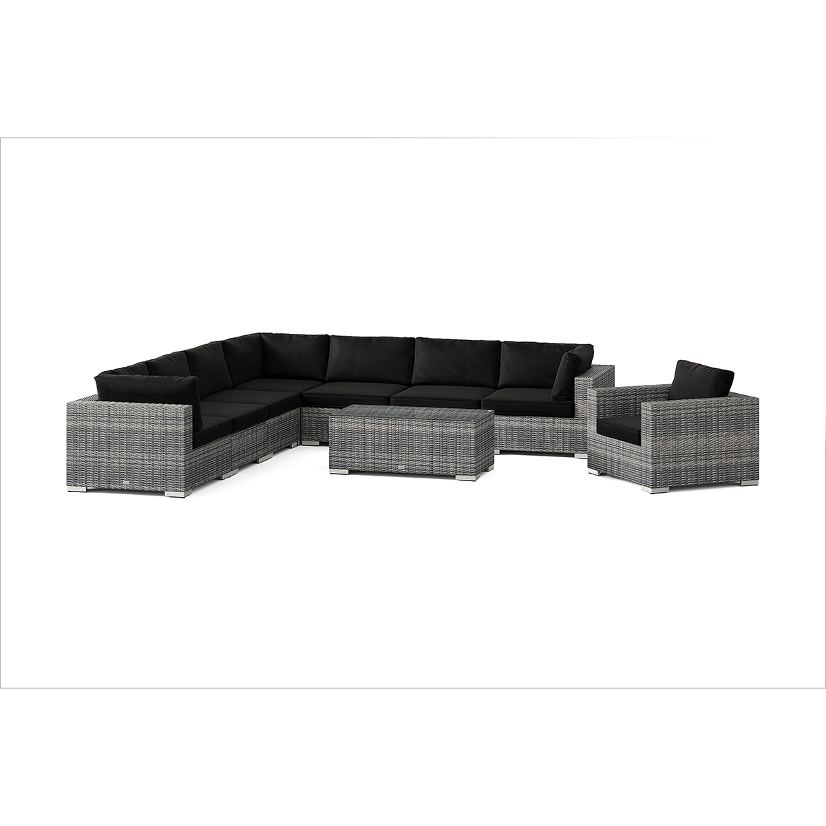 Loungegrupp Comfort Garden Bahamas utomhus hörnsoffa 8-sits vändbar med fåtölj och bord