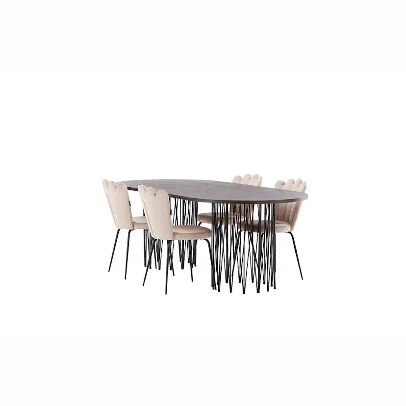 Matgrupp furniture/fashion Stone med 4 Limhamn Light Stolar