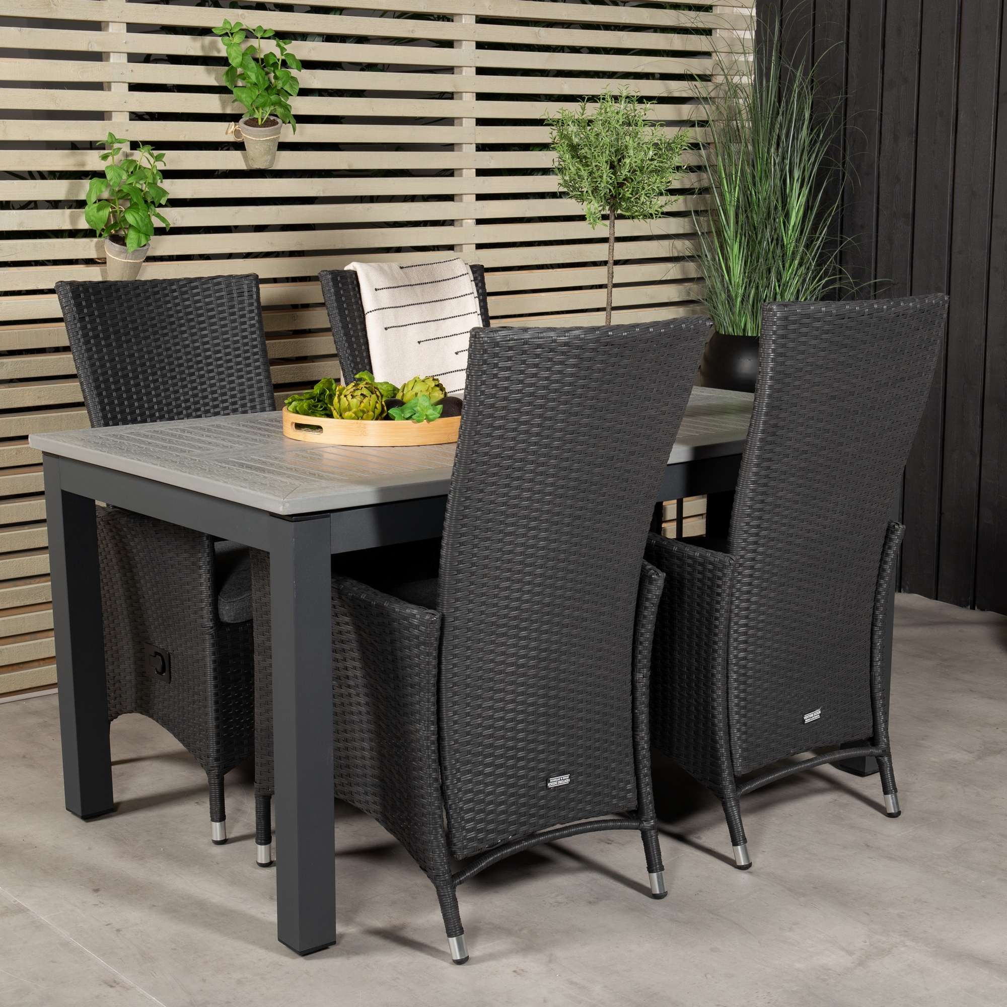 Matgrupp Venture Home Aleyna 160/240 med 4 Pishi Matstolar