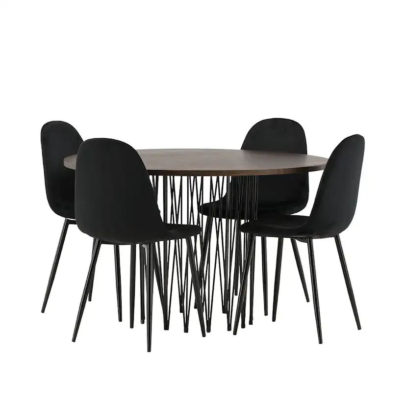 Matgrupp Venture Home Stone med 4 Polar Stolar Sammet