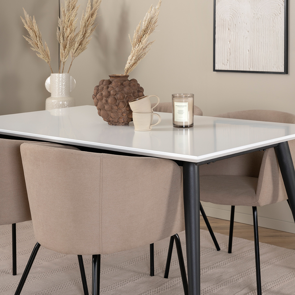 Matgrupp Venture Home Jolie med 4 Bergen Stolar Polyesterlinen