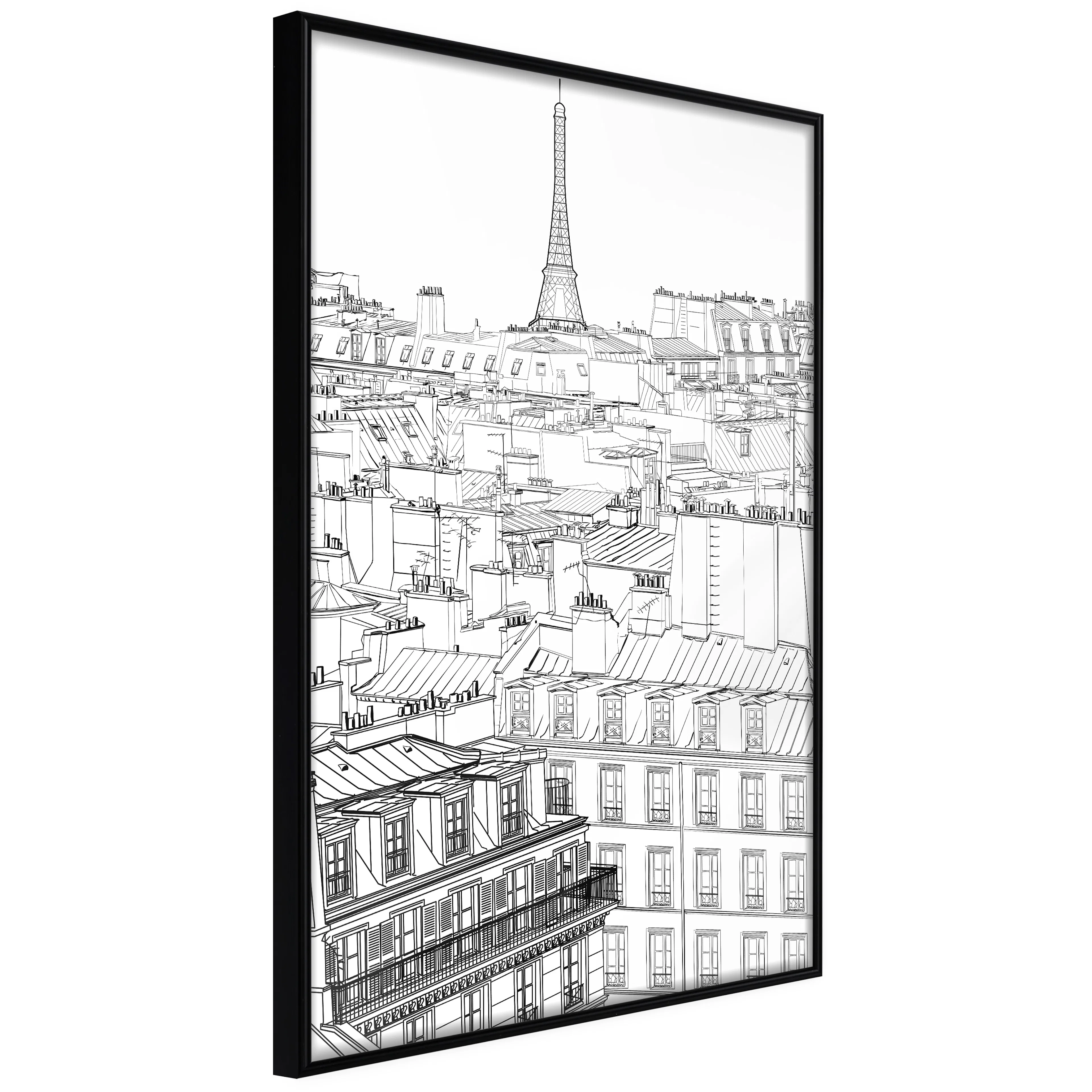 Affisch - Sketch of Paris [Poster] 30x45 Svart ram, 30x45 cm