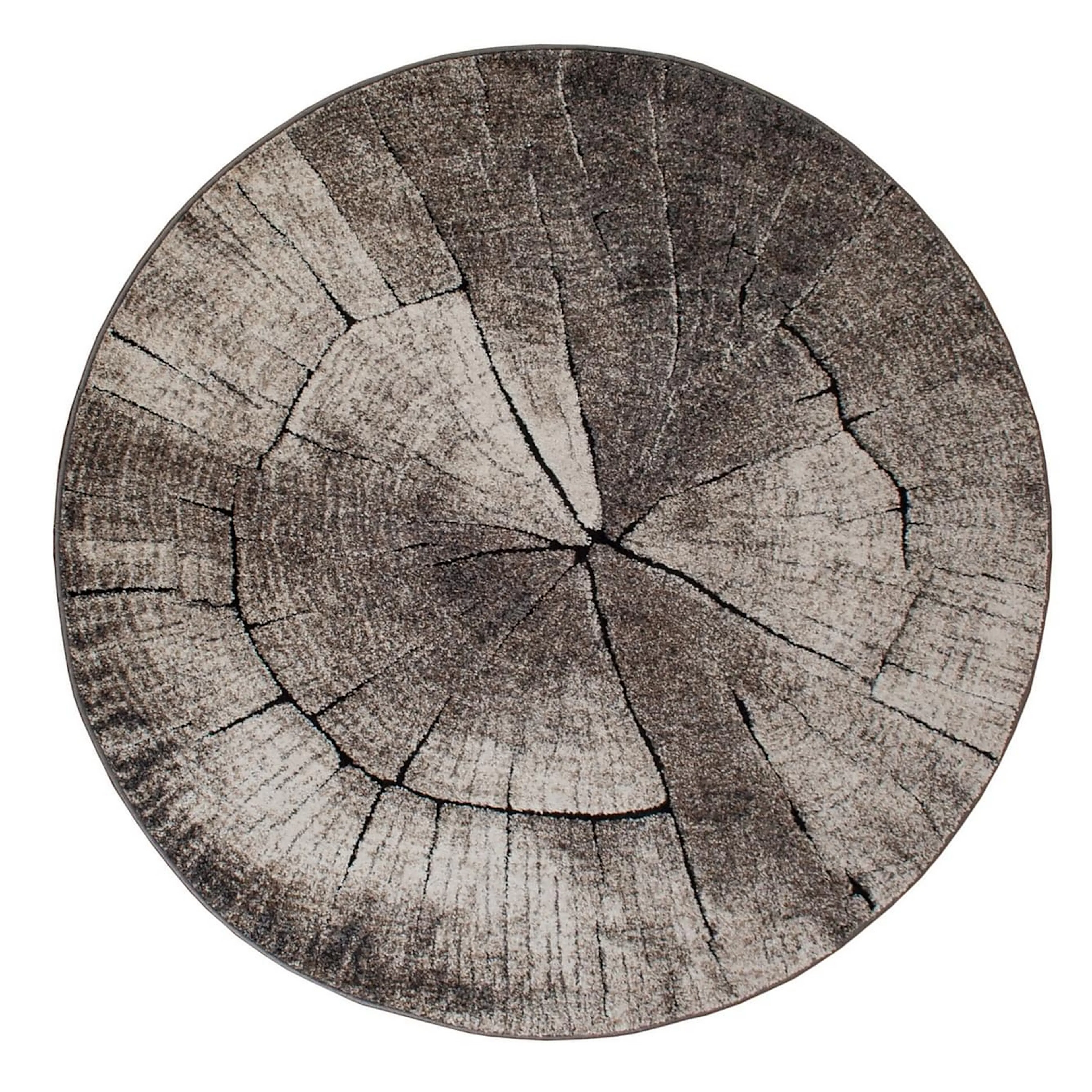 Friezematta KM Carpets Tree Rund Grå
