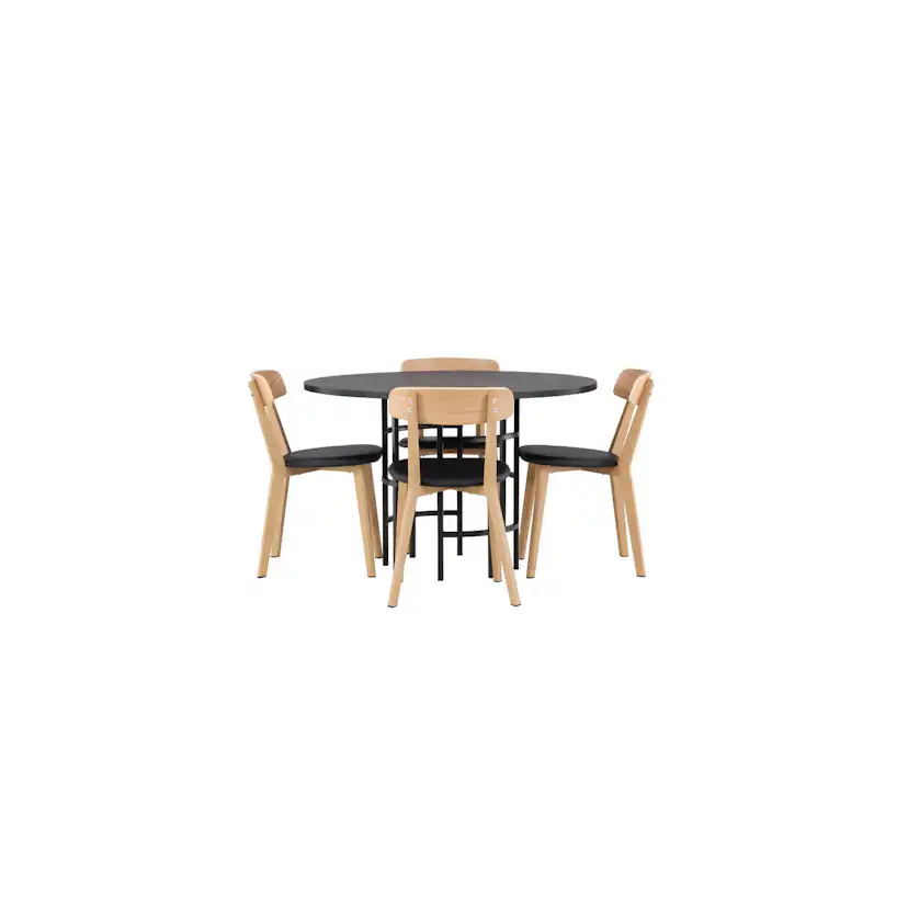 Matgrupp Venture Home Copenhagen Ø 115 cm med 4 Sanjos Stolar