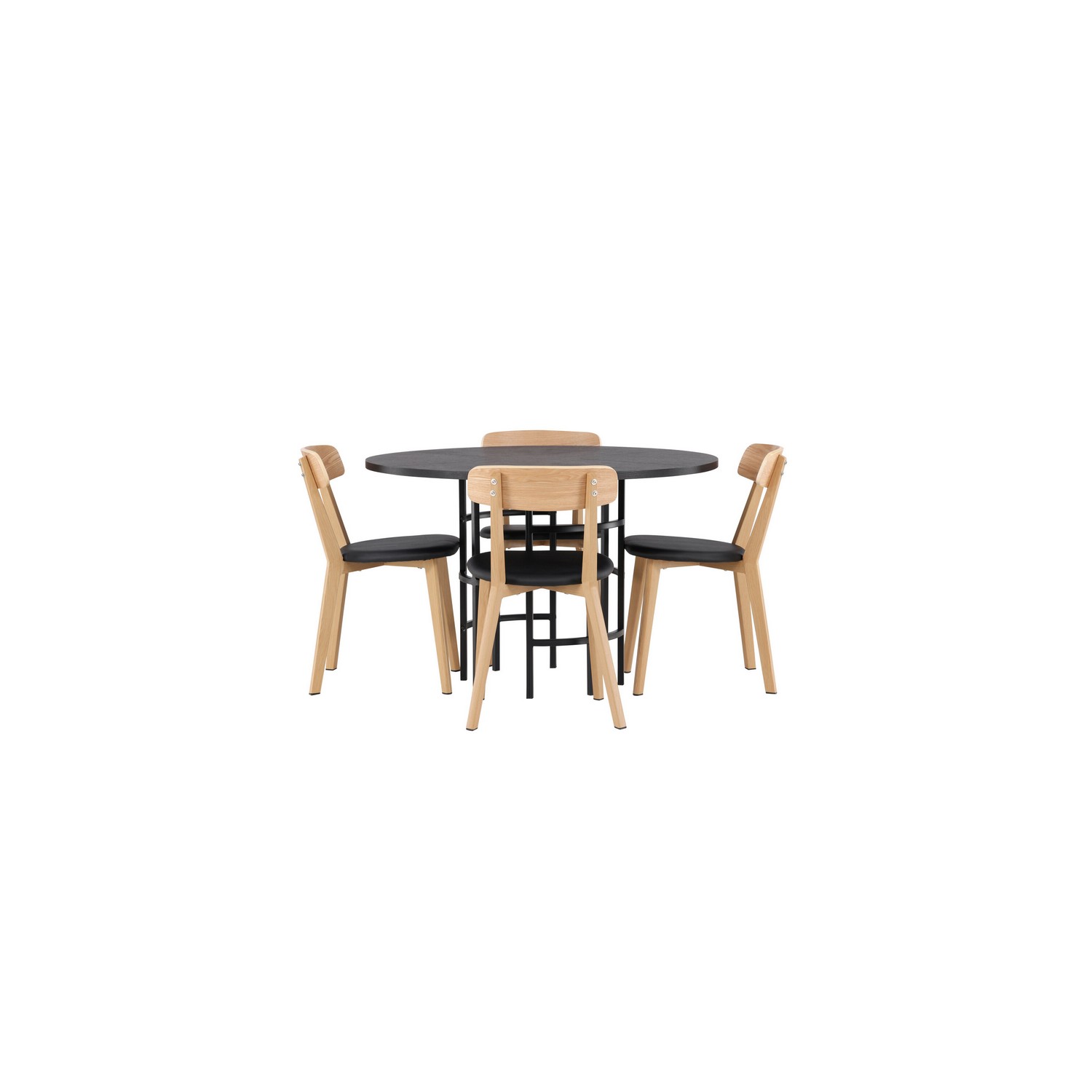 Matgrupp Venture Home Copenhagen Ø 115 cm med 4 Sanjos Stolar