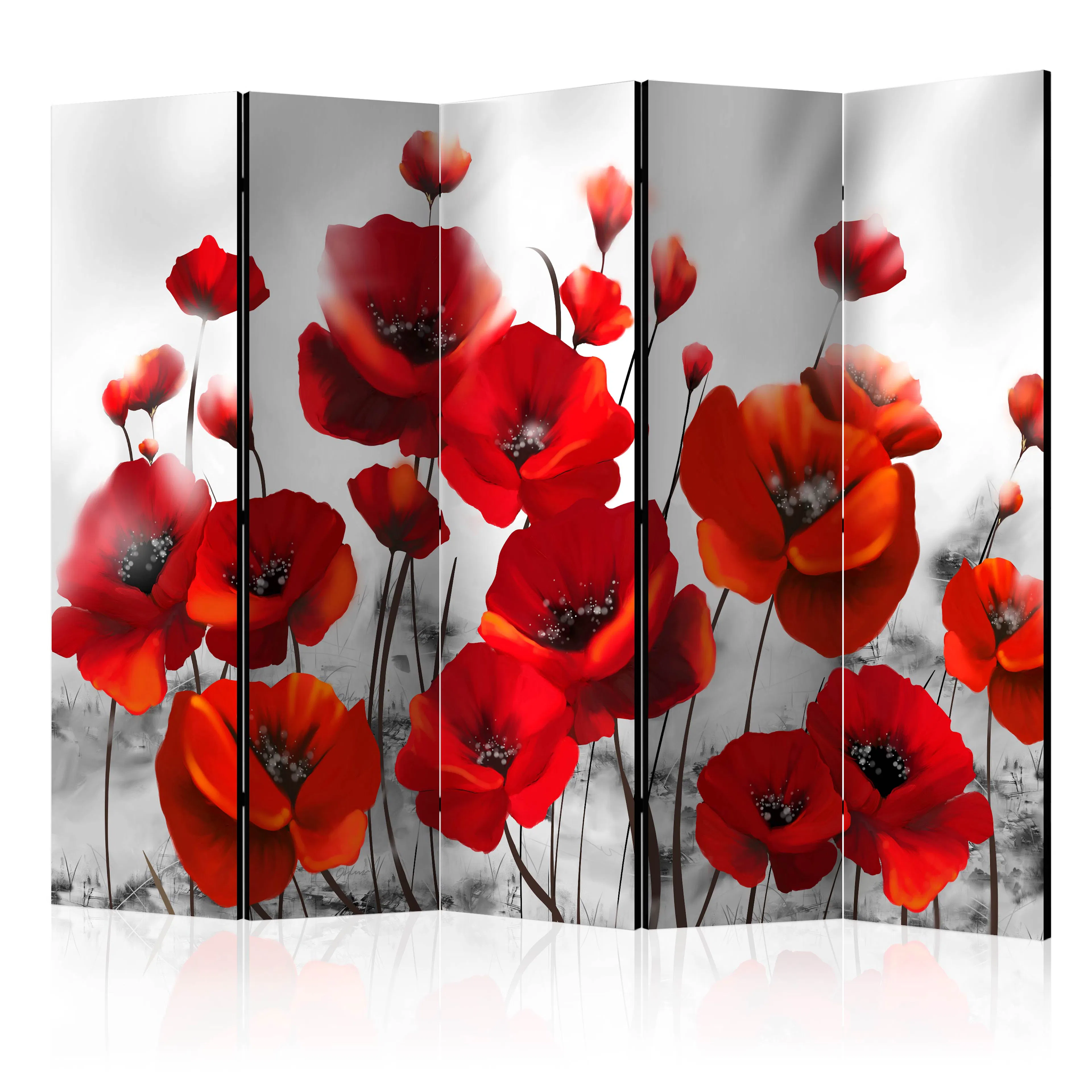 Rumsavdelare Skärmvägg Arkiio Poppies in the Moonlight II 225x172 cm