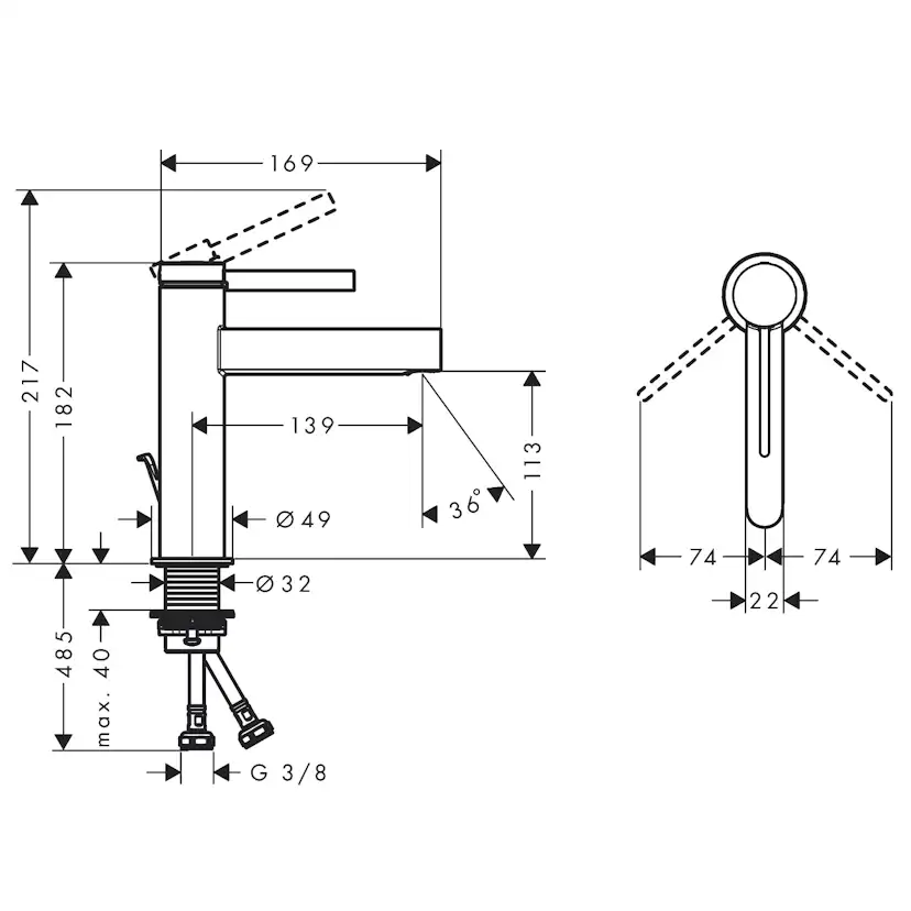 Tvättställsblandare Hansgrohe Finoris 110