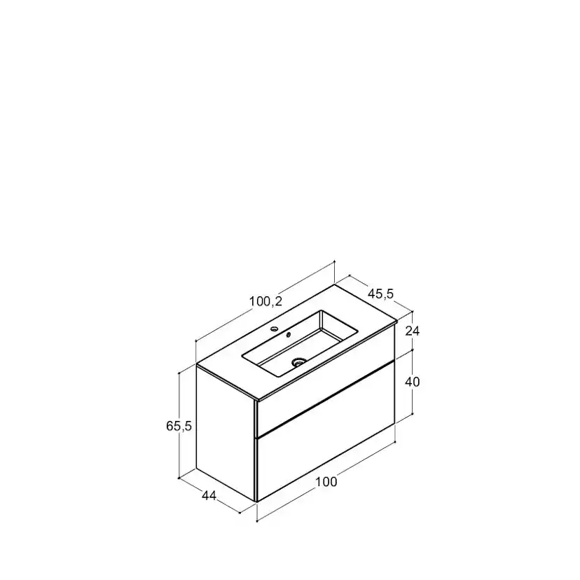 100,2 cm Minore set H64, 2lå. vit mat 1022 mm, Matt Vit