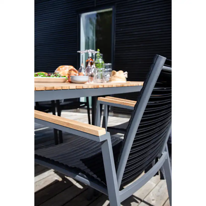 Mood Extreme bord 208x100cm antracit och teak Antracit