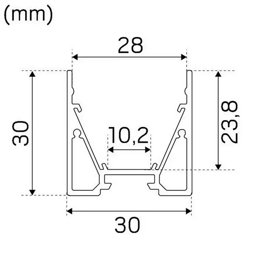 Profil Hide-a-lite Maxi U Aluminium 2 m