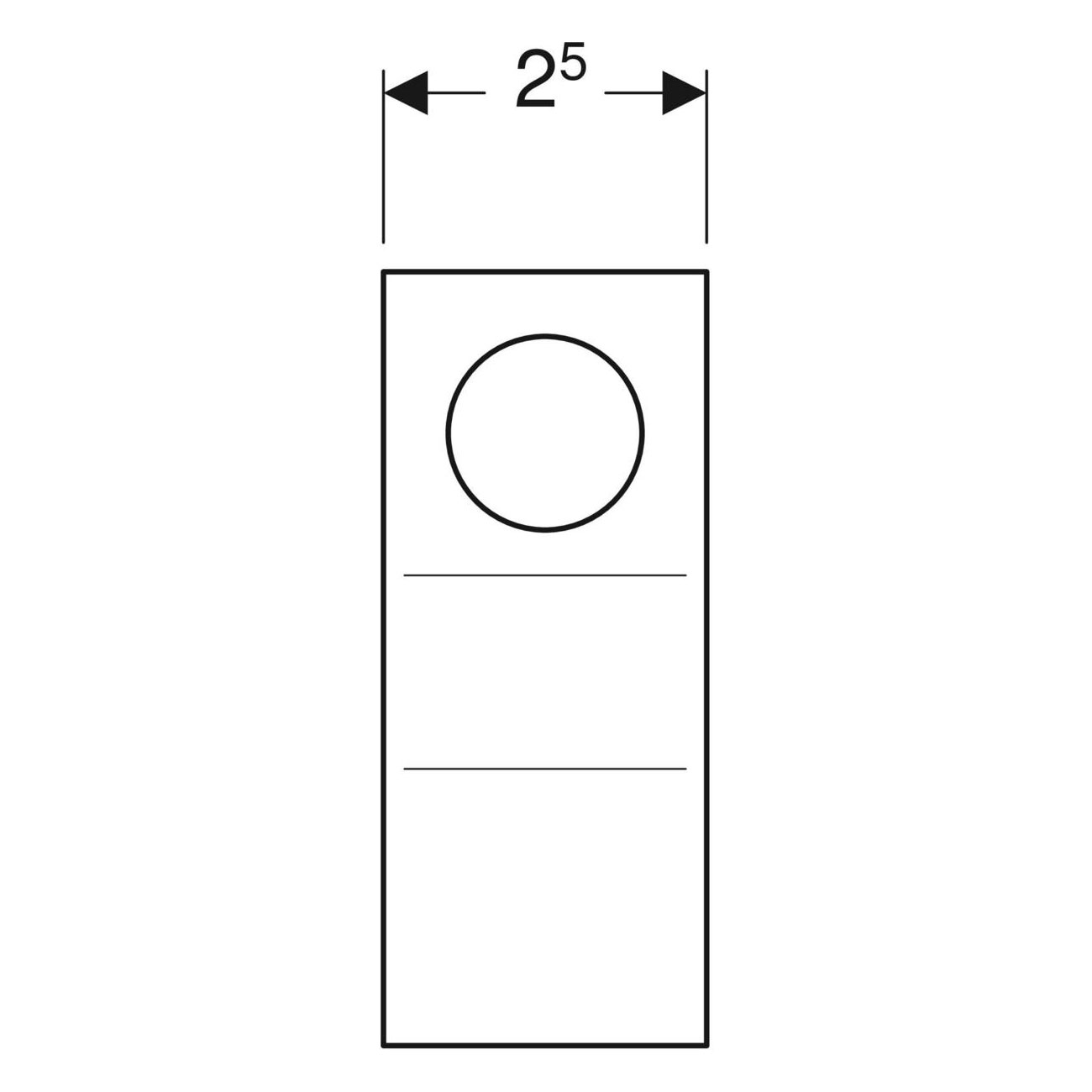 öglehandtag: B=2.5cm, H=6.5cm, Svart/Mattförkromat lackerad Svart/Krom
