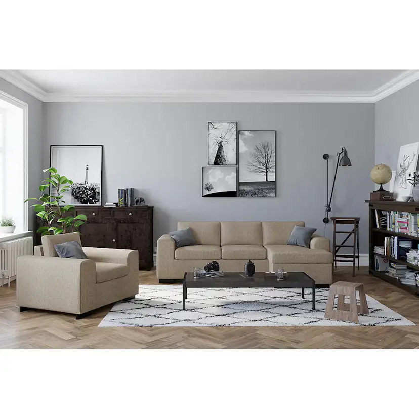 Connect Divansoffa 3-sits Vändbar Beige Beige