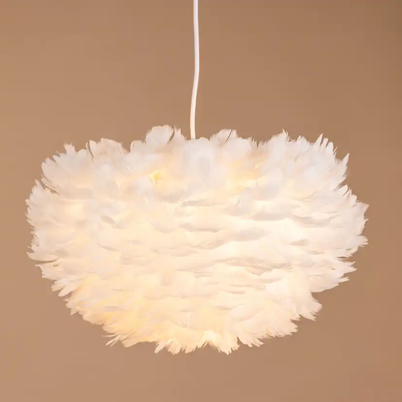 Nicola - Medium Pendant Lamp - White / White artificial feat Vit