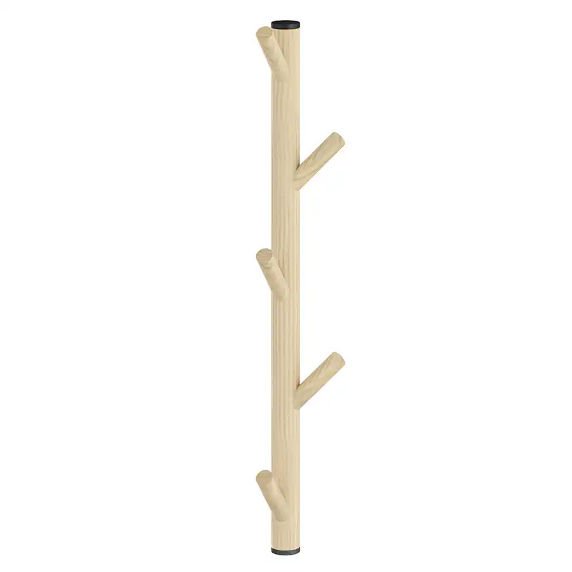 Kroklist vertikal, 5 krokar Svart/Bok