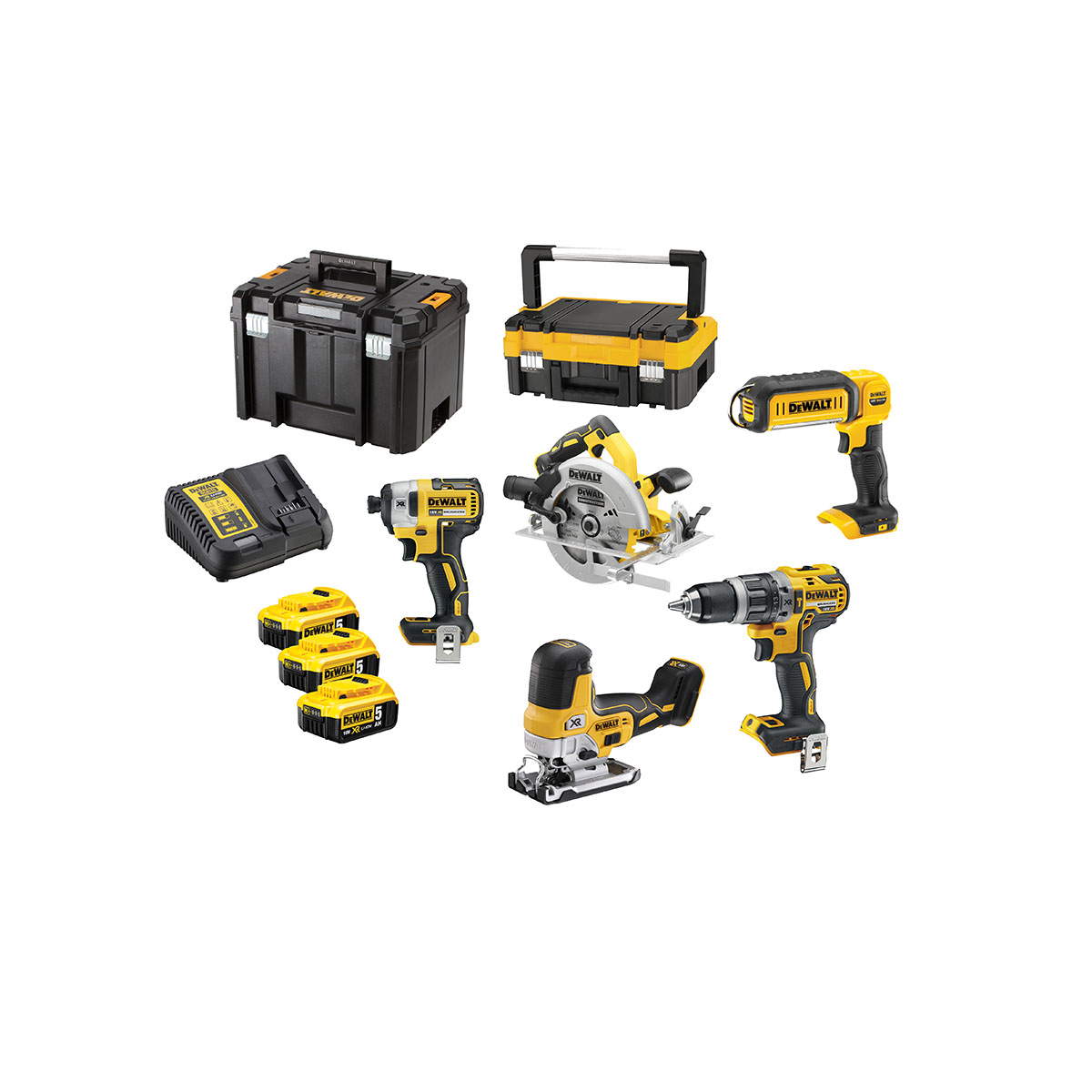 Verktygspaket Dewalt DCK500P3T-QW 5 delar