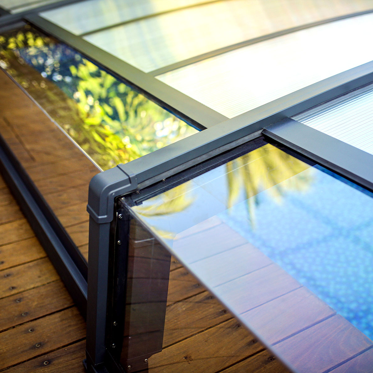 MAJORCA POOL ENCLOSURE FOR 4X6 POOL-GREY 4x6 m
