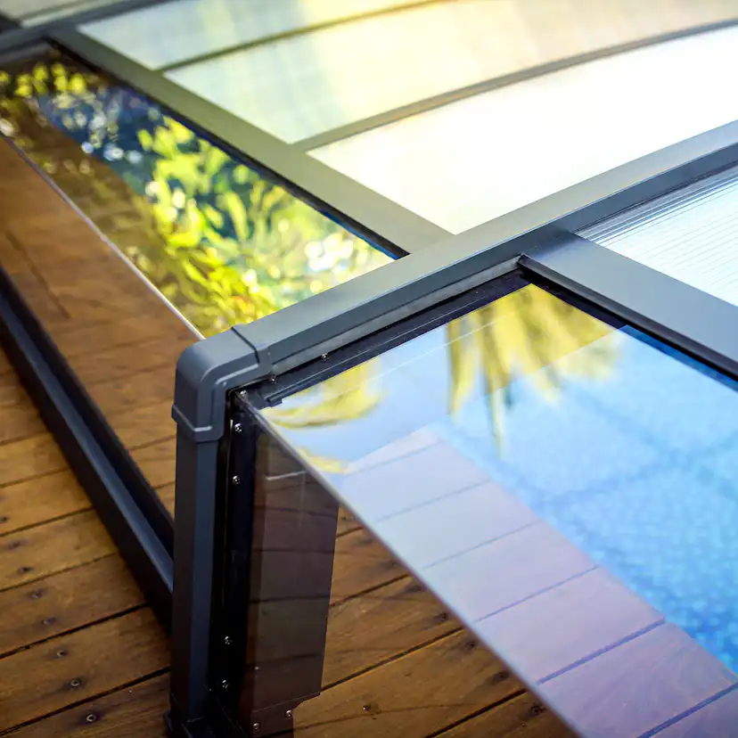 MAJORCA POOL ENCLOSURE FOR 4X6 POOL-GREY 4x6 m