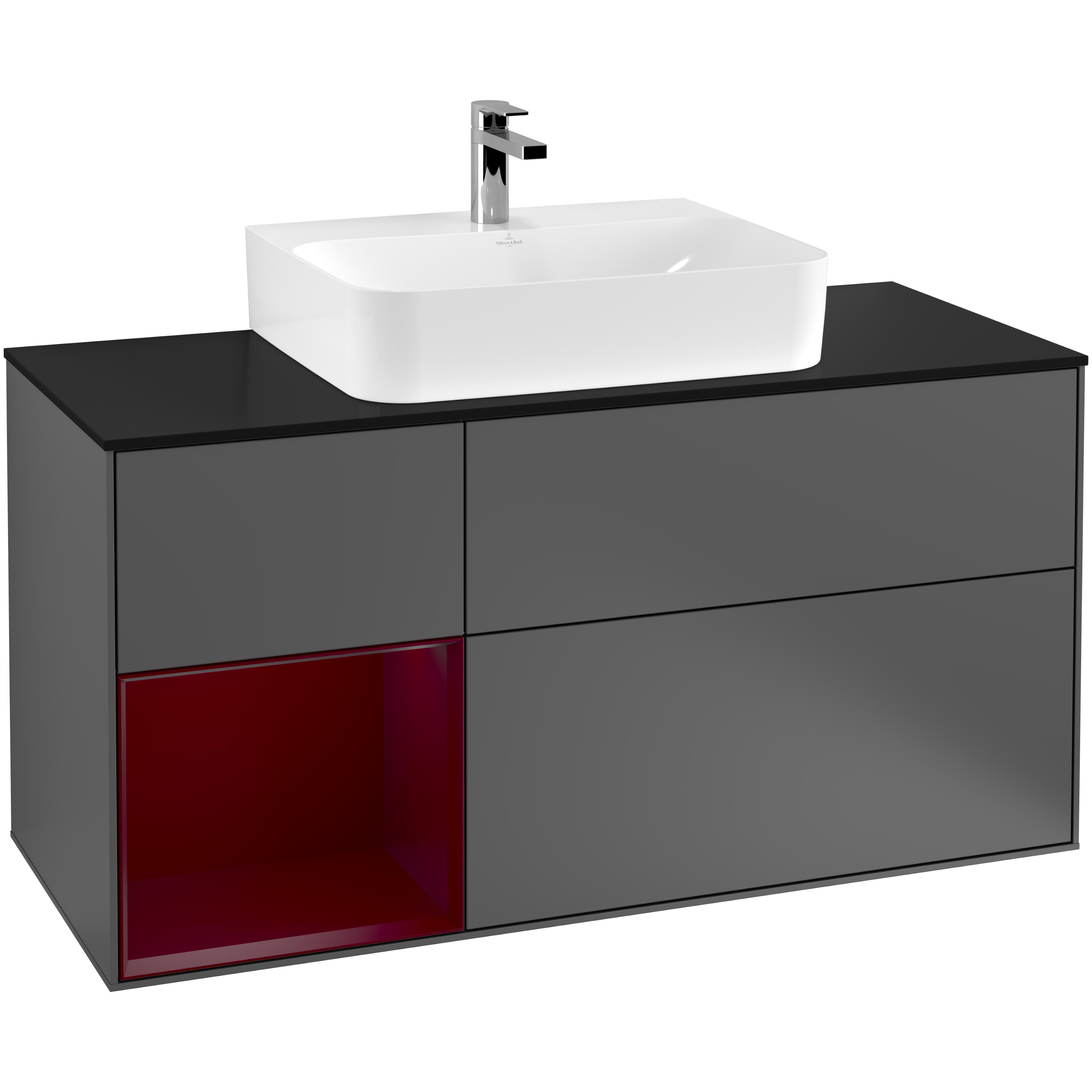 Tvättställsskåp Villeroy & Boch Finion med 3 Lådor Hylla och Bänkskiva för Centrerat Tvättställ