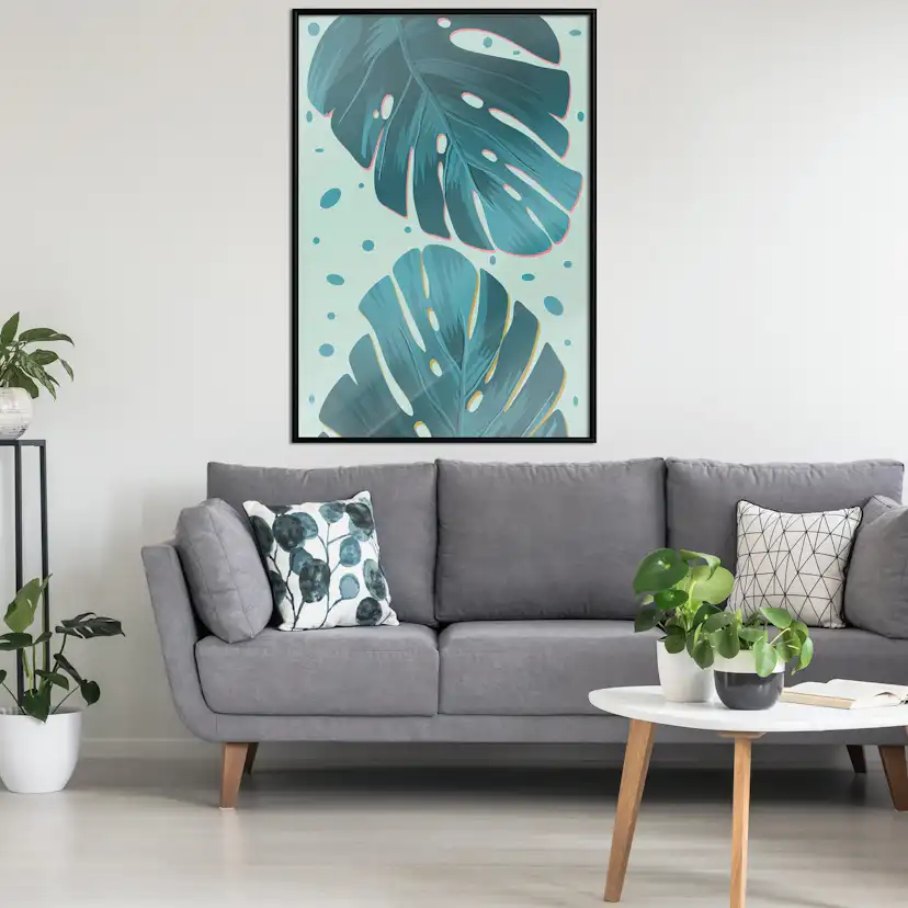 Poster Artgeist Affisch Dewy Leaves