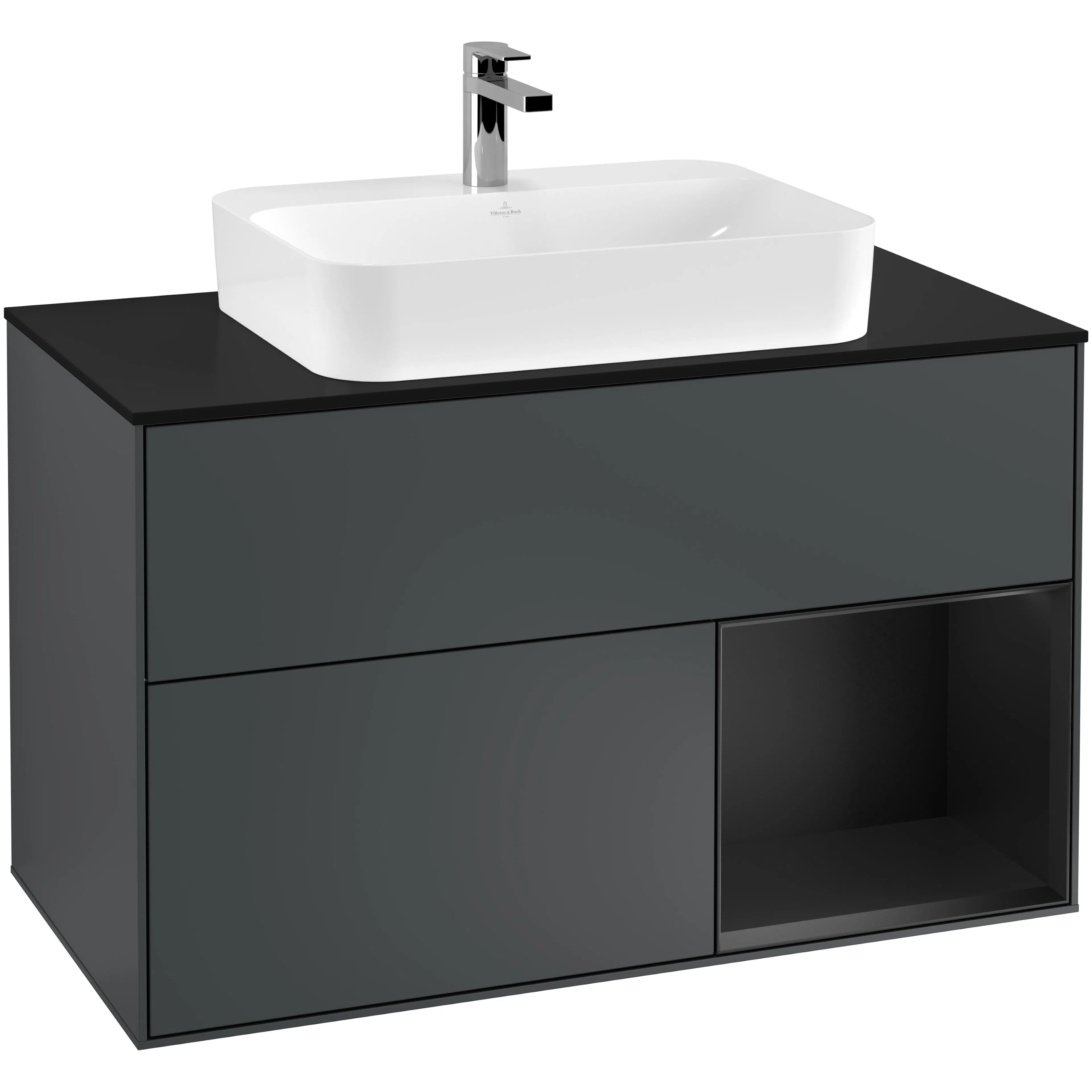 Tvättställsskåp Villeroy & Boch Finion med 2 Lådor Hylla och Bänkskiva för Ytmonterat Tvättställ