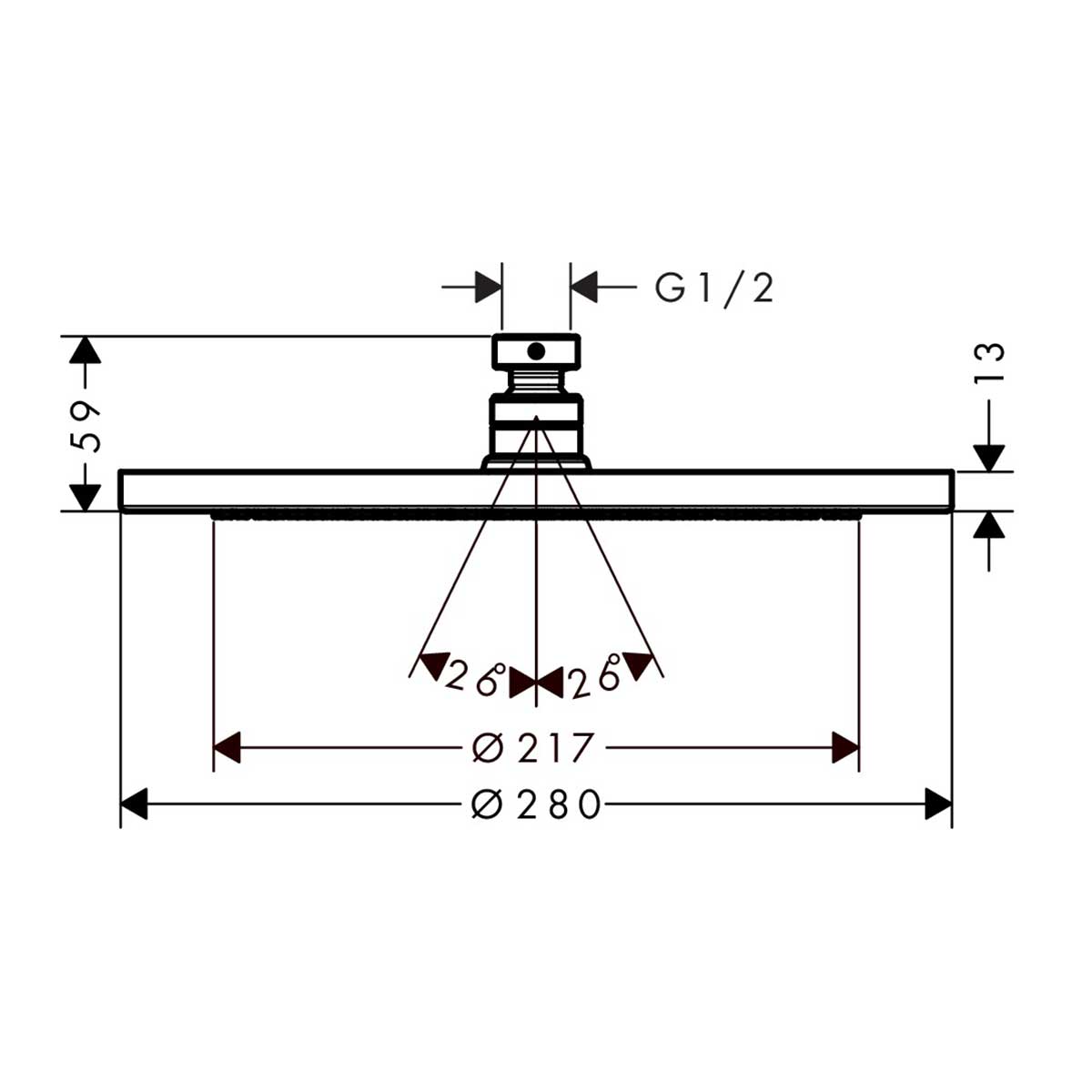 Huvuddusch Hansgrohe Croma 280 1jet