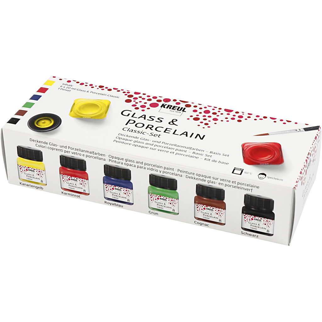 Glas- och Porslinsfärg Creativ Company Mixade Classic Färger 6x20 ml/1 Förp