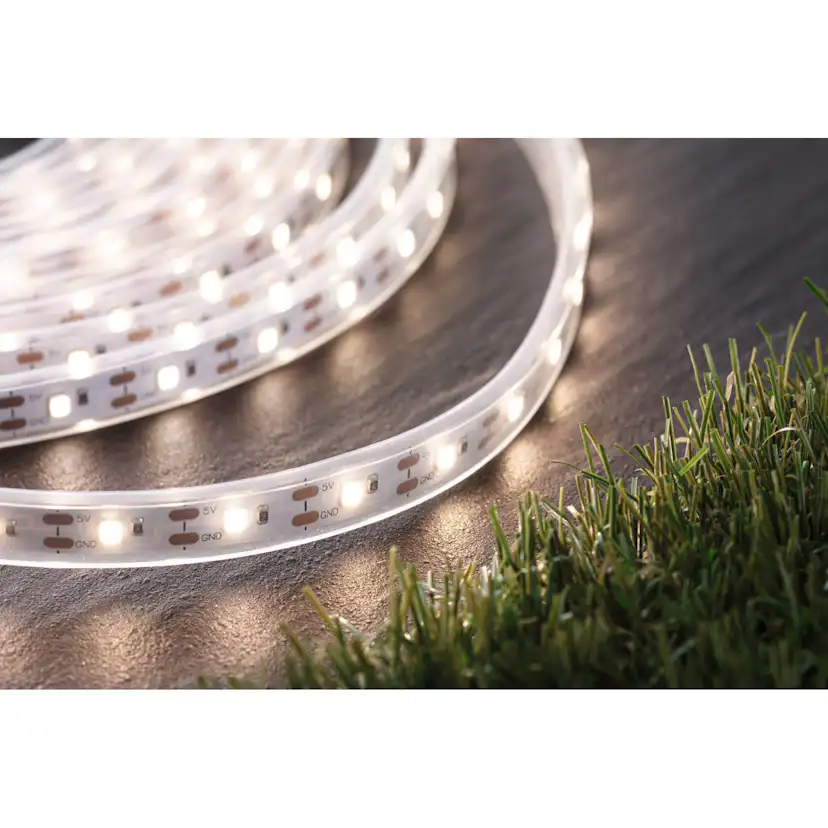 Solcellsljuslinga LED Paulmann MaxLED Ljusstrip inkl. Fjärrkontroll IP44 Ljus: Soft White, Längd: 5 m