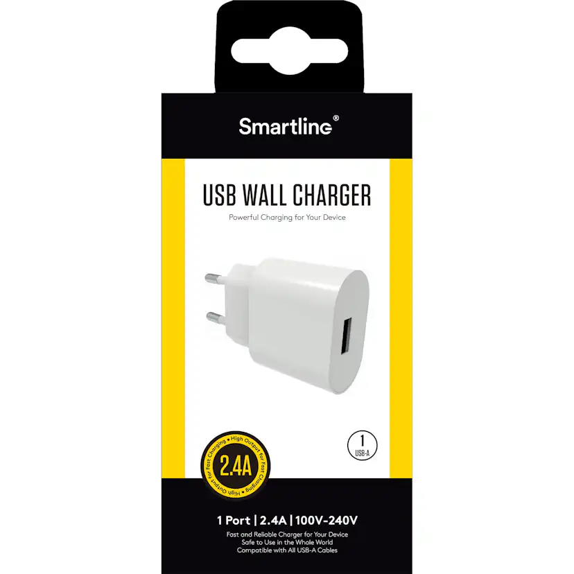 Batteriladdare Smartline 1xUSB 2,4A Smart IC