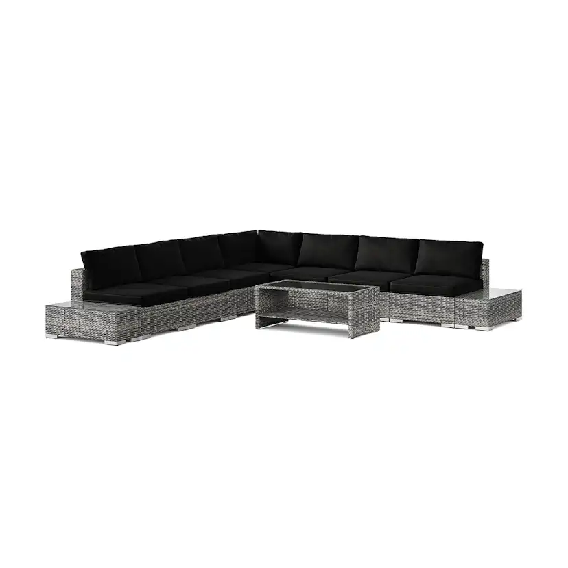 Loungegrupp Comfort Garden Bahamas utomhus hörnsoffa 7-sits vändbar med bord med hylla