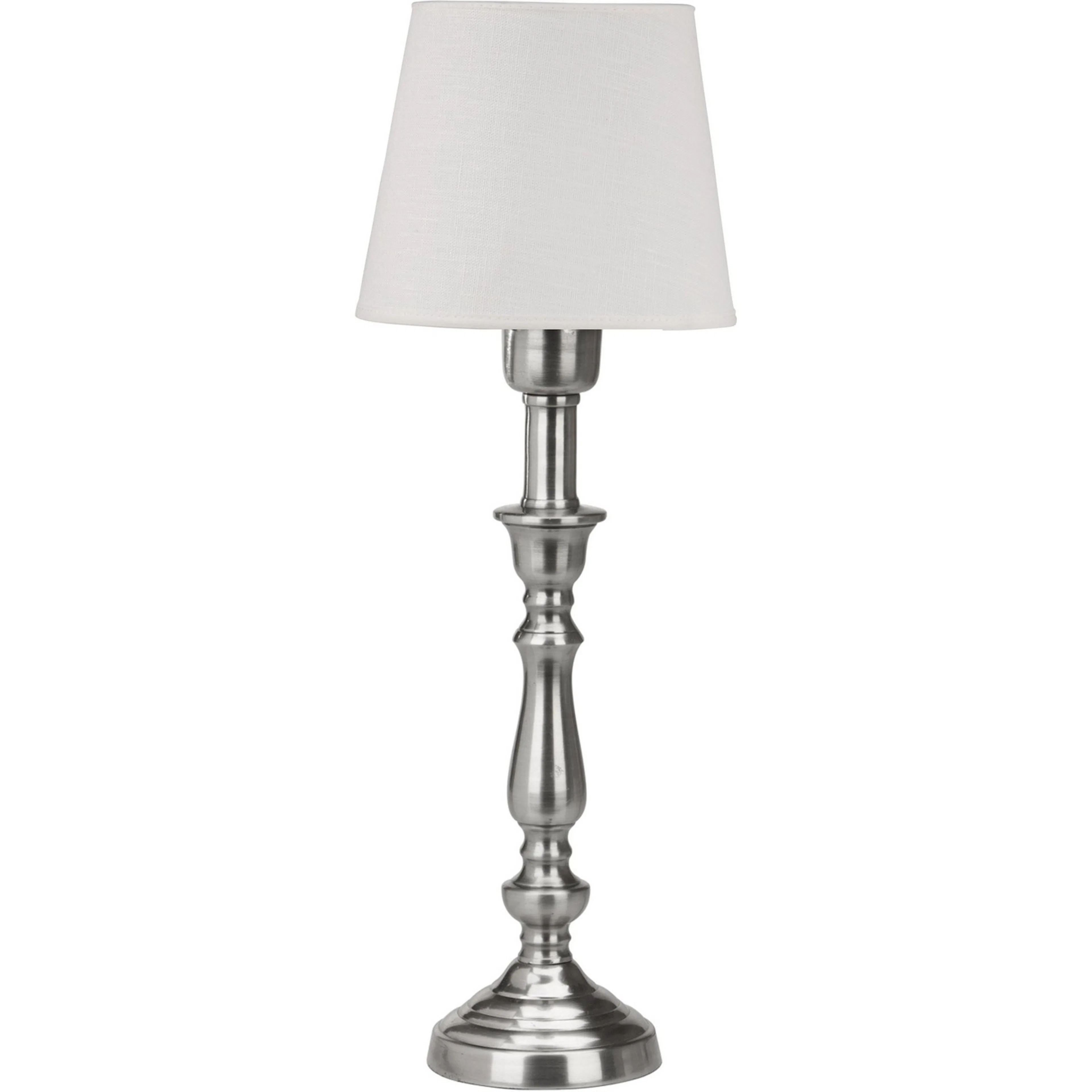 Therese bordslampa med lampskärm 43cm Silver/Vit, Höjd: 430 mm