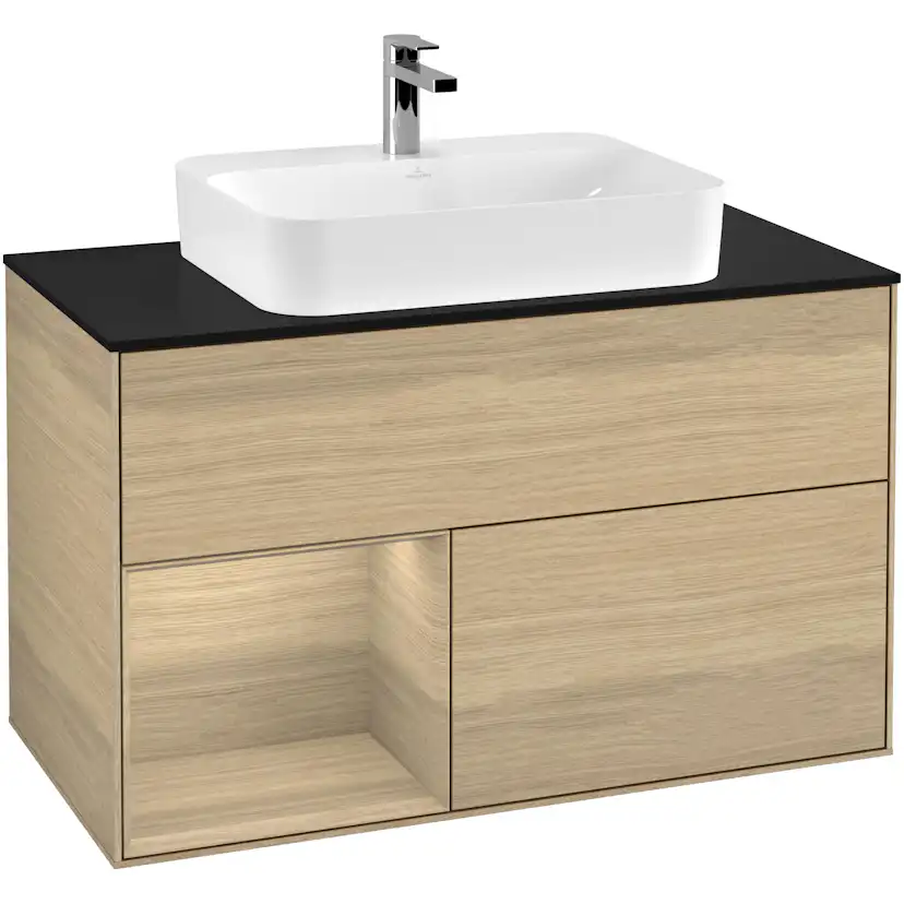 Tvättställsskåp Villeroy & Boch Finion med 2 Lådor Hylla och Bänkskiva för Ytmonterat Tvättställ