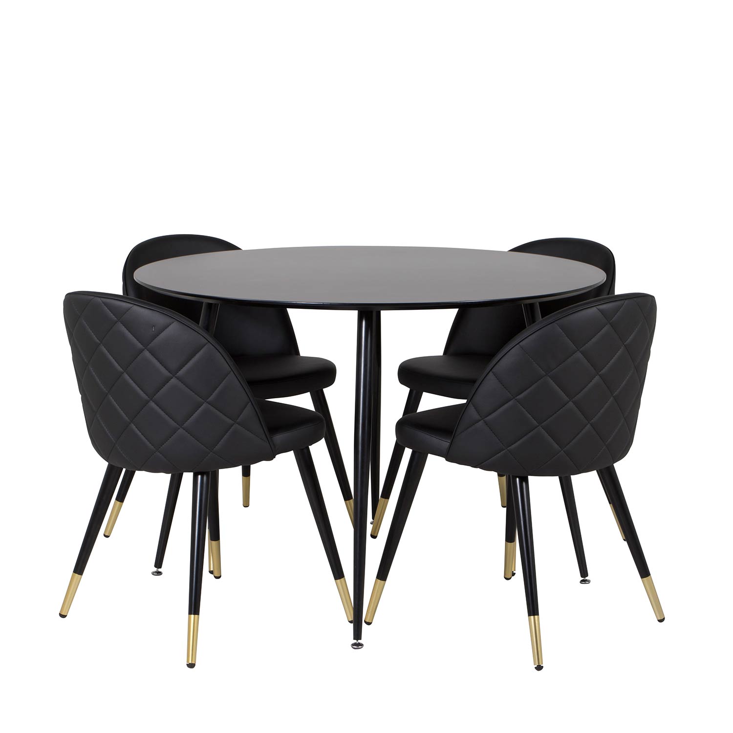 Matgrupp Venture Home Silvia med 4 Valentina Stolar Konstläder Runt