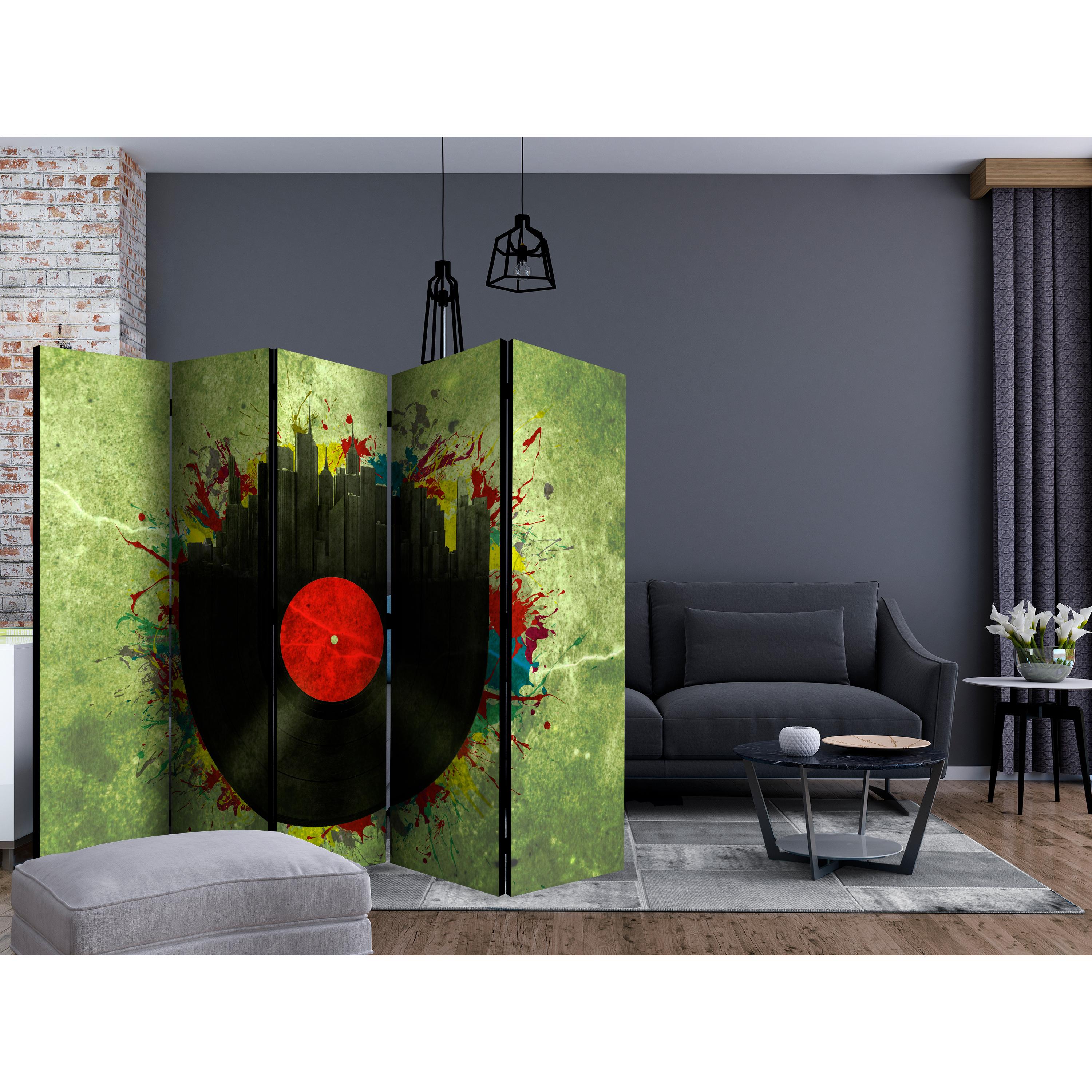 Rumsavdelare Skärmvägg Arkiio Colorful Melodies of the city II 225x172 cm